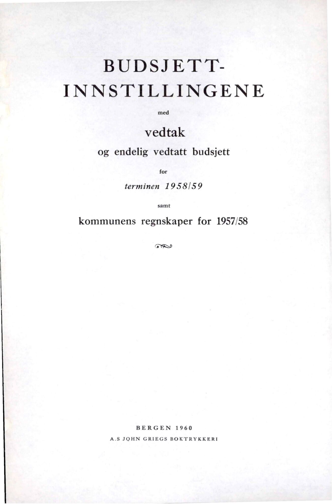 Bergen kommune. Formannskapet, BBA/A-0003/Ad/L0177: Bergens Kommuneforhandlinger, bind II, 1958