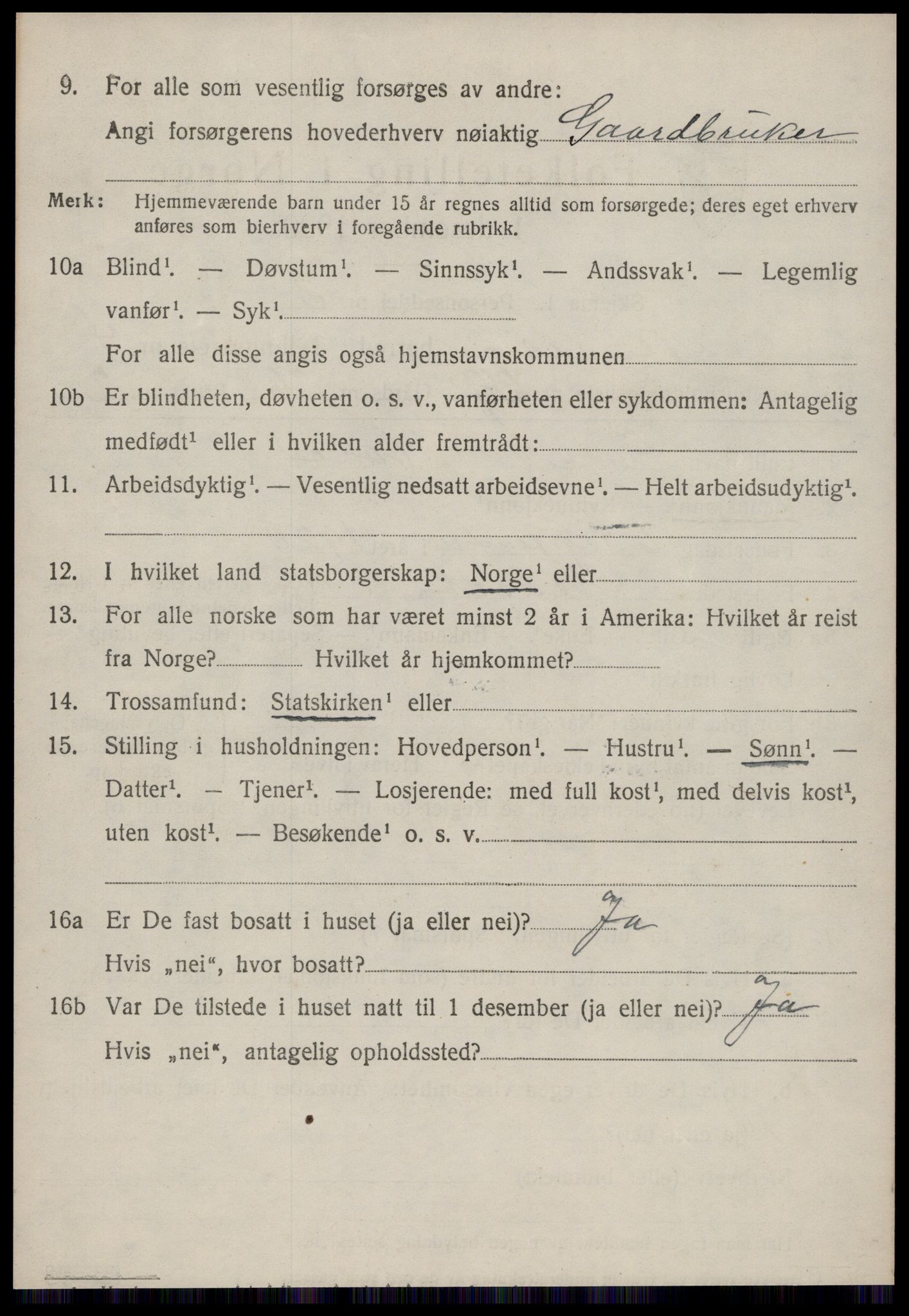 SAT, 1920 census for Nesset, 1920, p. 2201