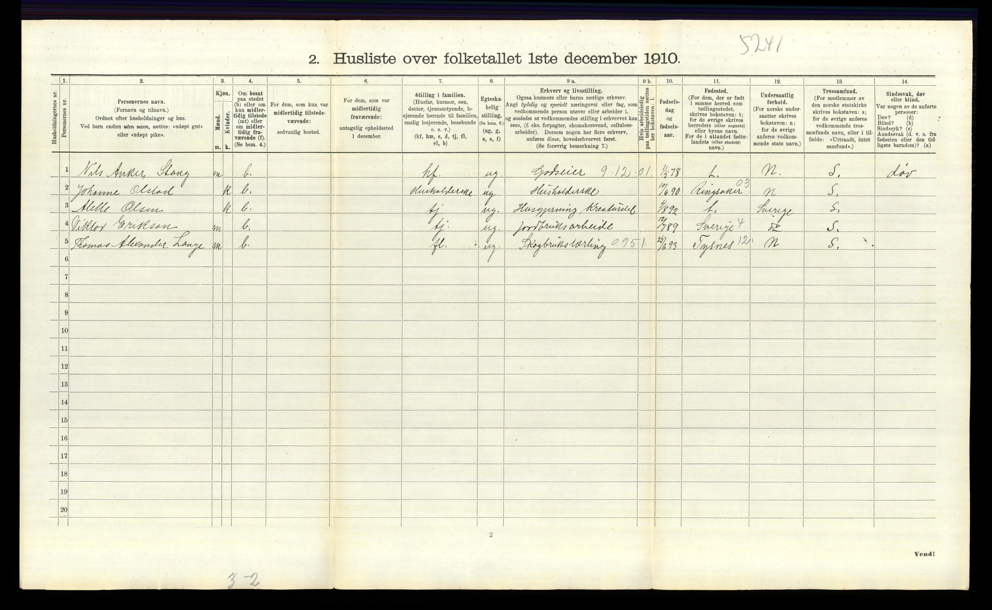 RA, 1910 census for Idd, 1910, p. 1379