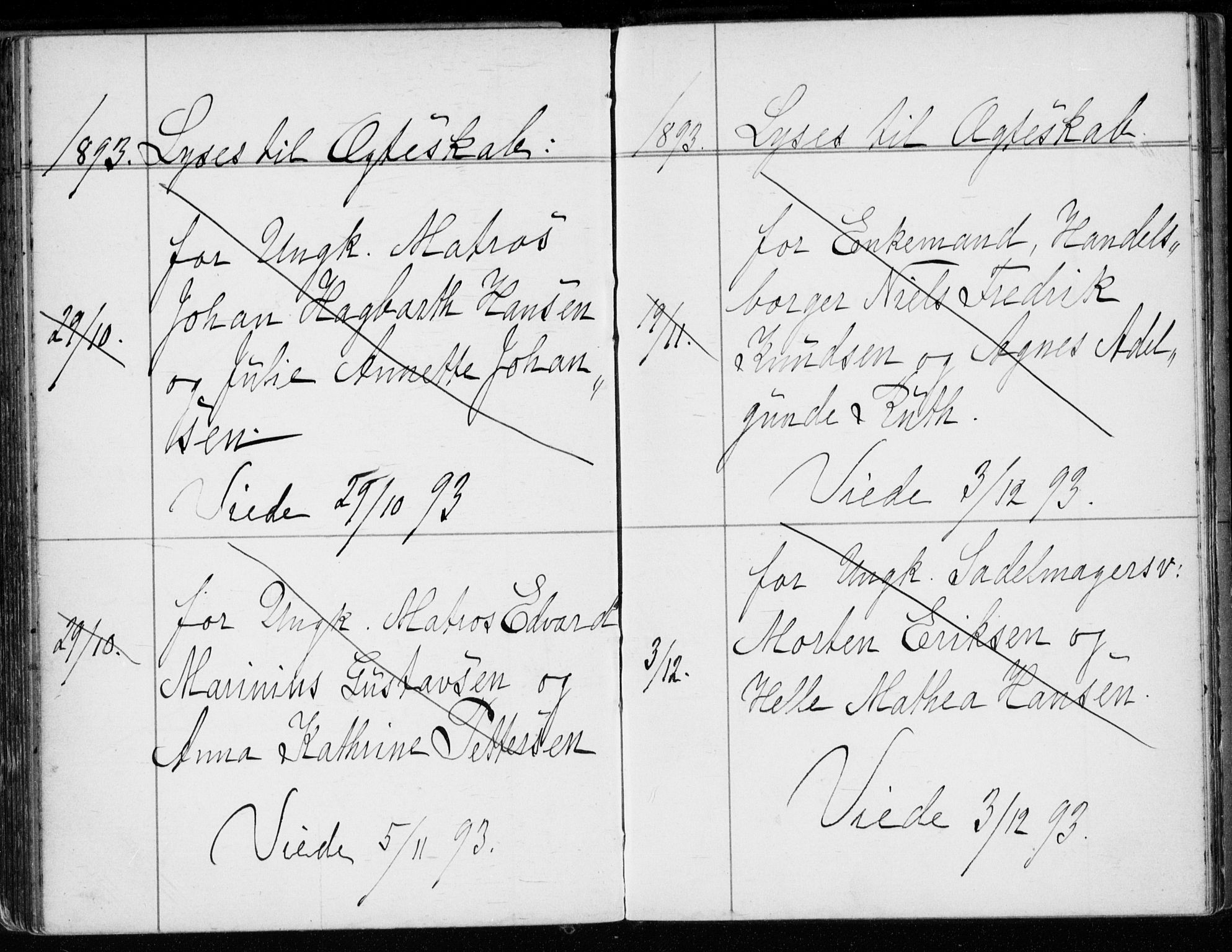 Strømsø kirkebøker, AV/SAKO-A-246/H/Ha/L0007: Banns register no. 7, 1884-1896