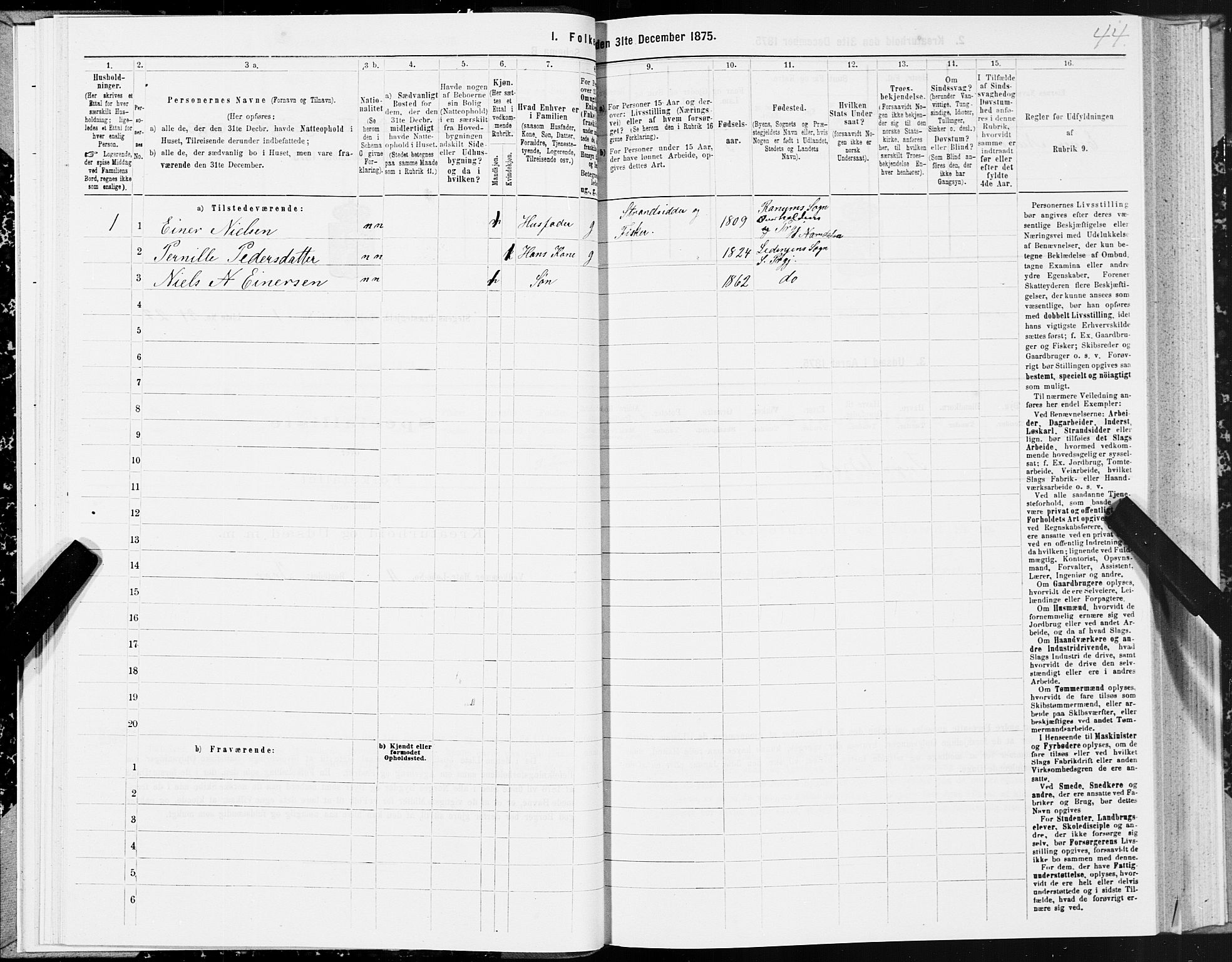 SAT, 1875 census for 1848P Steigen, 1875, p. 1044