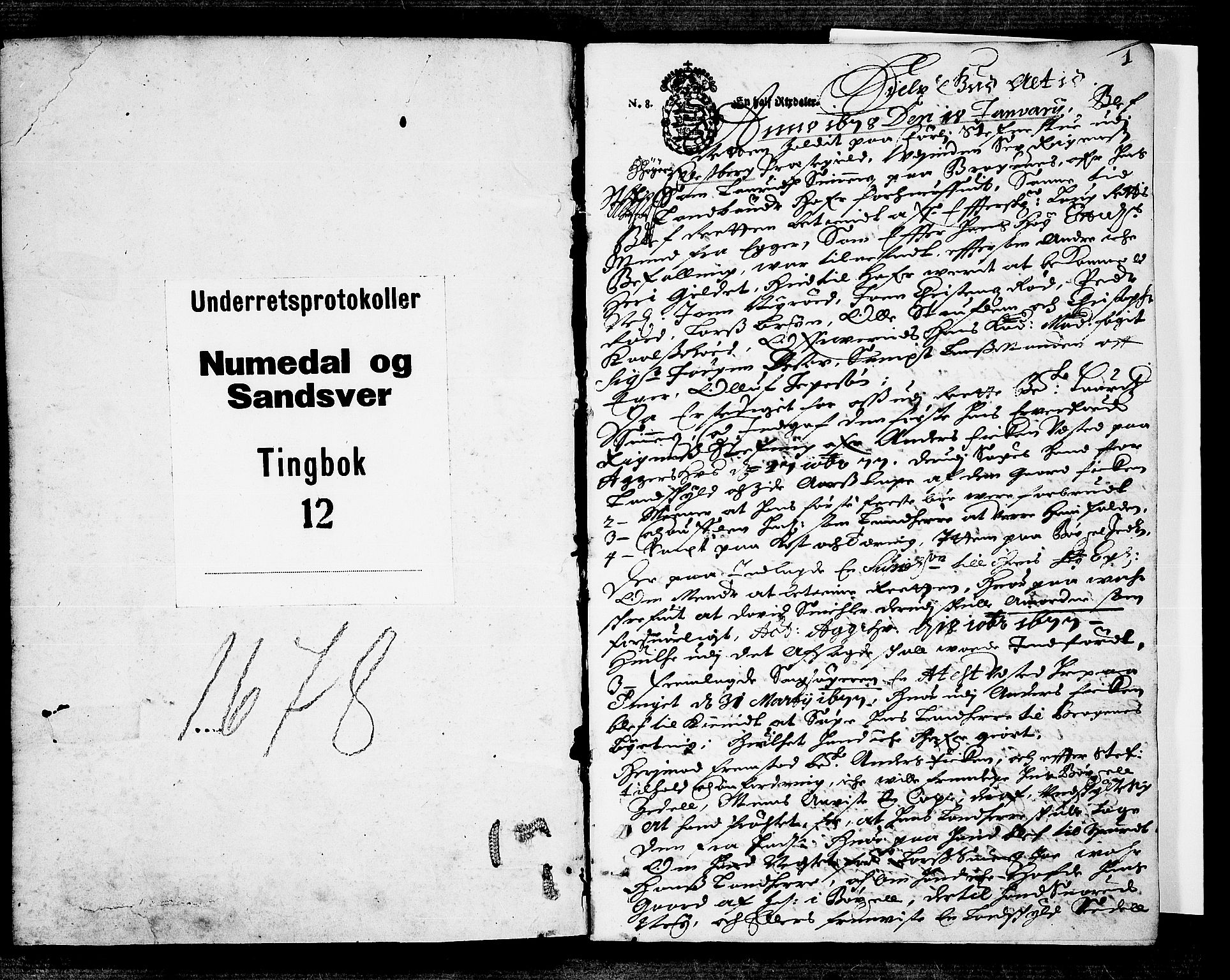 Numedal og Sandsvær sorenskriveri, SAKO/A-128/F/Fa/Faa/L0012: Tingbøker, 1678, p. 0b-1a