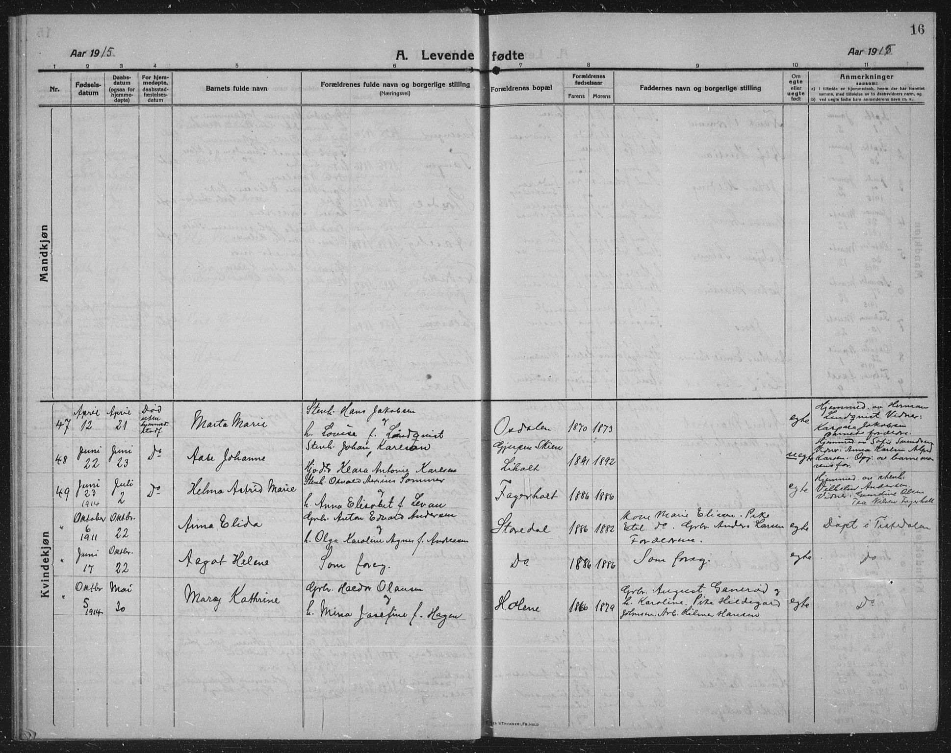 Idd prestekontor Kirkebøker, AV/SAO-A-10911/G/Gb/L0003: Parish register (copy) no. II 3, 1914-1940, p. 16