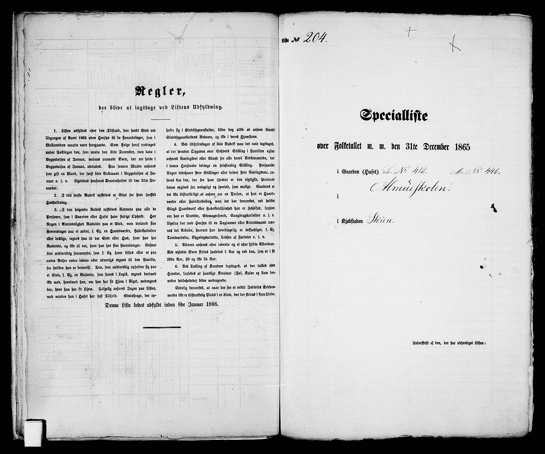 RA, 1865 census for Skien, 1865, p. 422