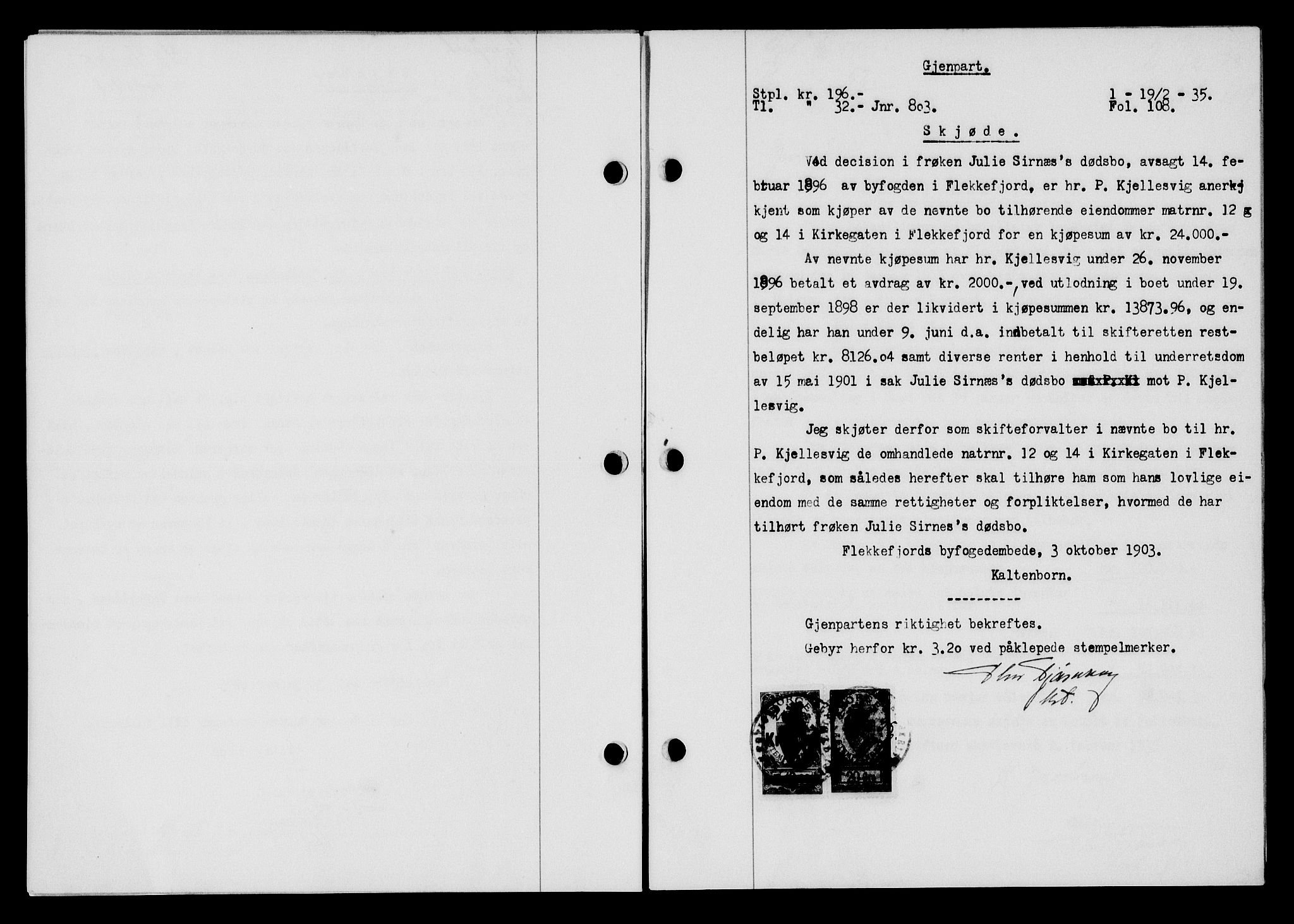 Flekkefjord sorenskriveri, SAK/1221-0001/G/Gb/Gba/L0051: Mortgage book no. 47, 1934-1935, Deed date: 19.02.1935