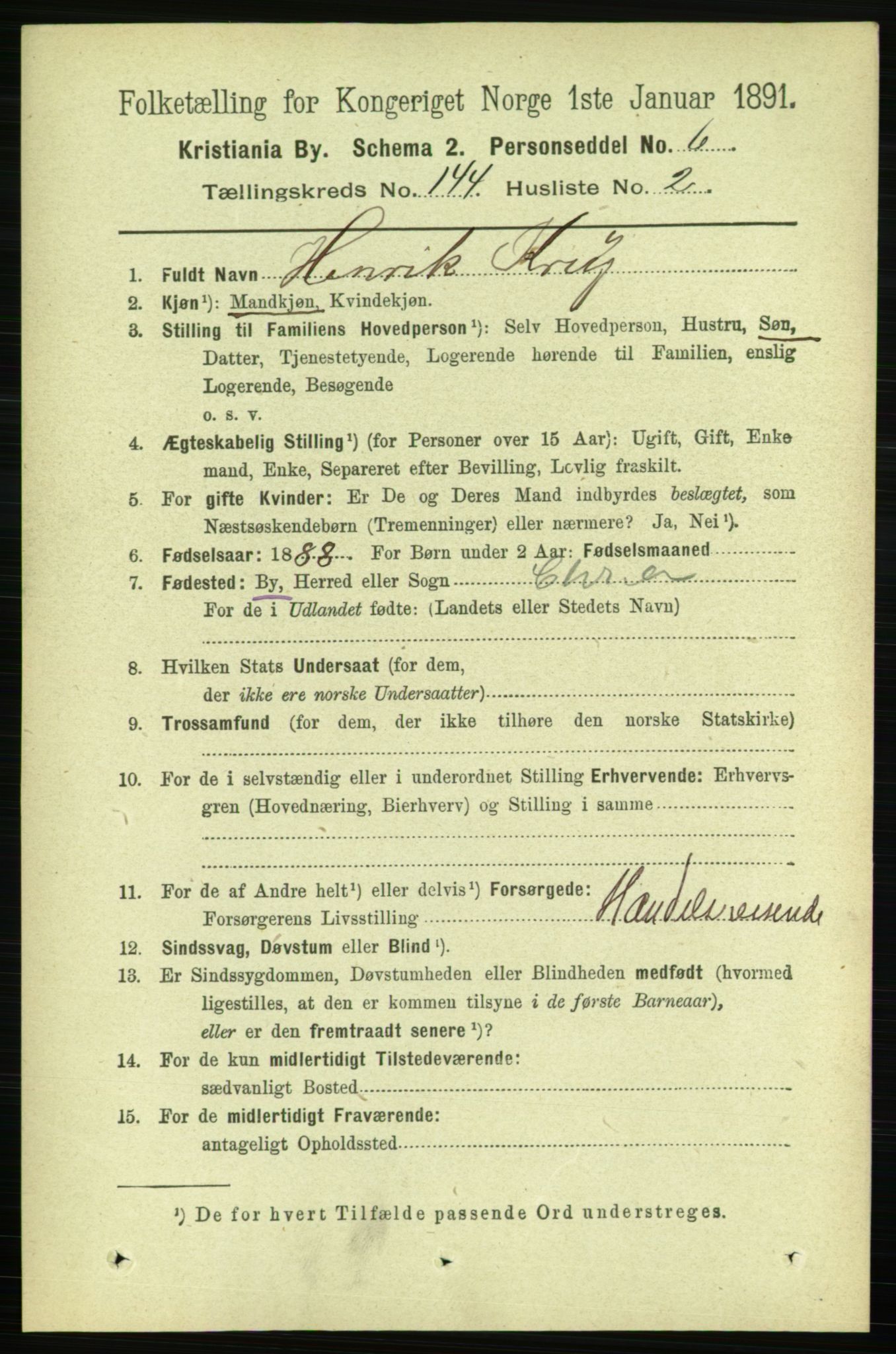 RA, 1891 census for 0301 Kristiania, 1891, p. 79040