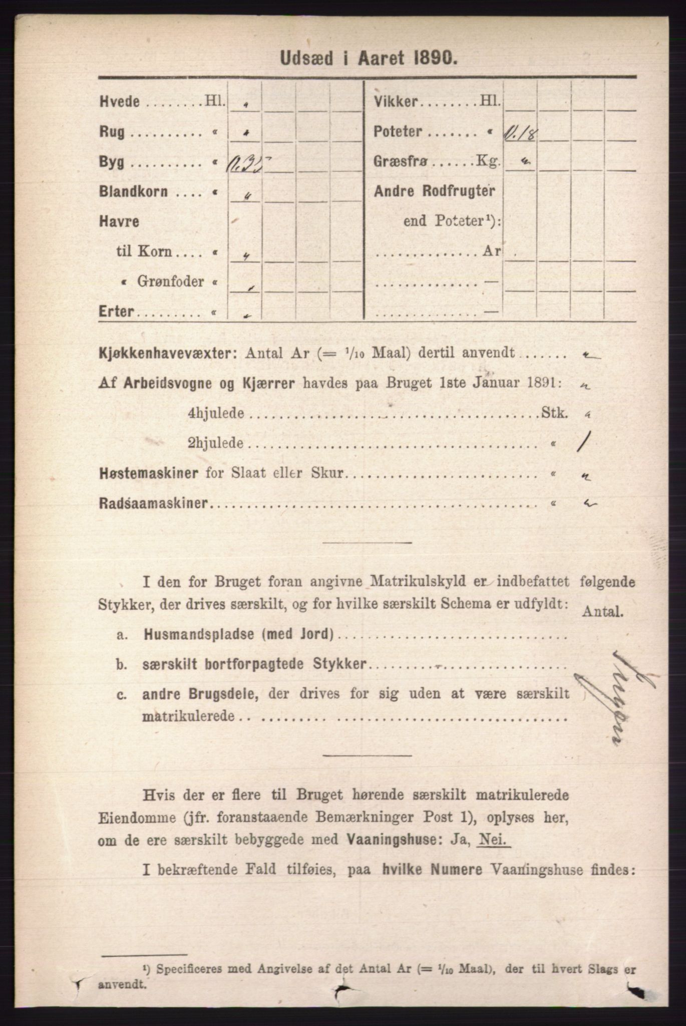 RA, 1891 census for 0438 Lille Elvedalen, 1891, p. 4515