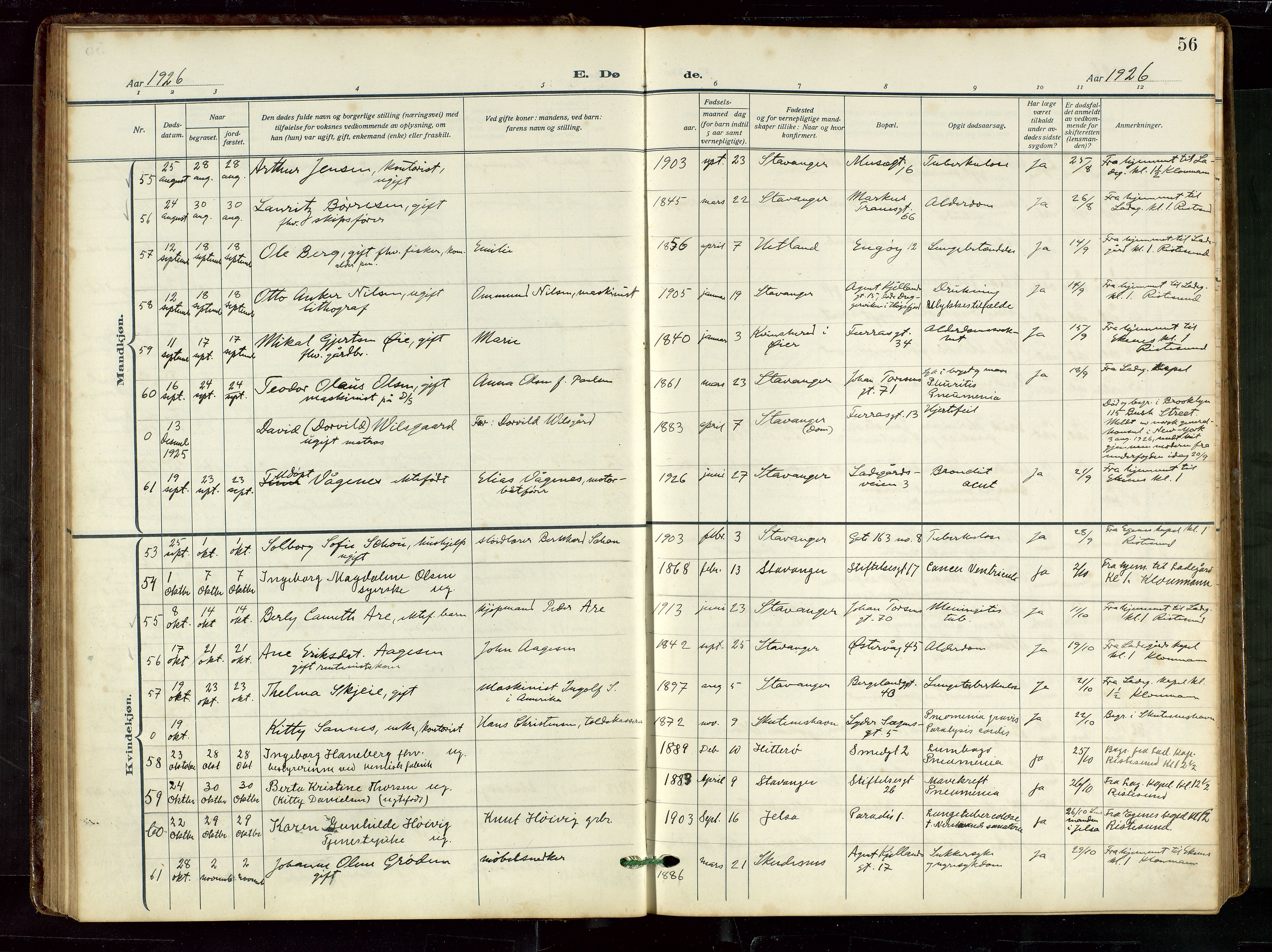 St. Petri sokneprestkontor, AV/SAST-A-101813/002/D/L0003: Parish register (official) no. A 28, 1919-1938, p. 56