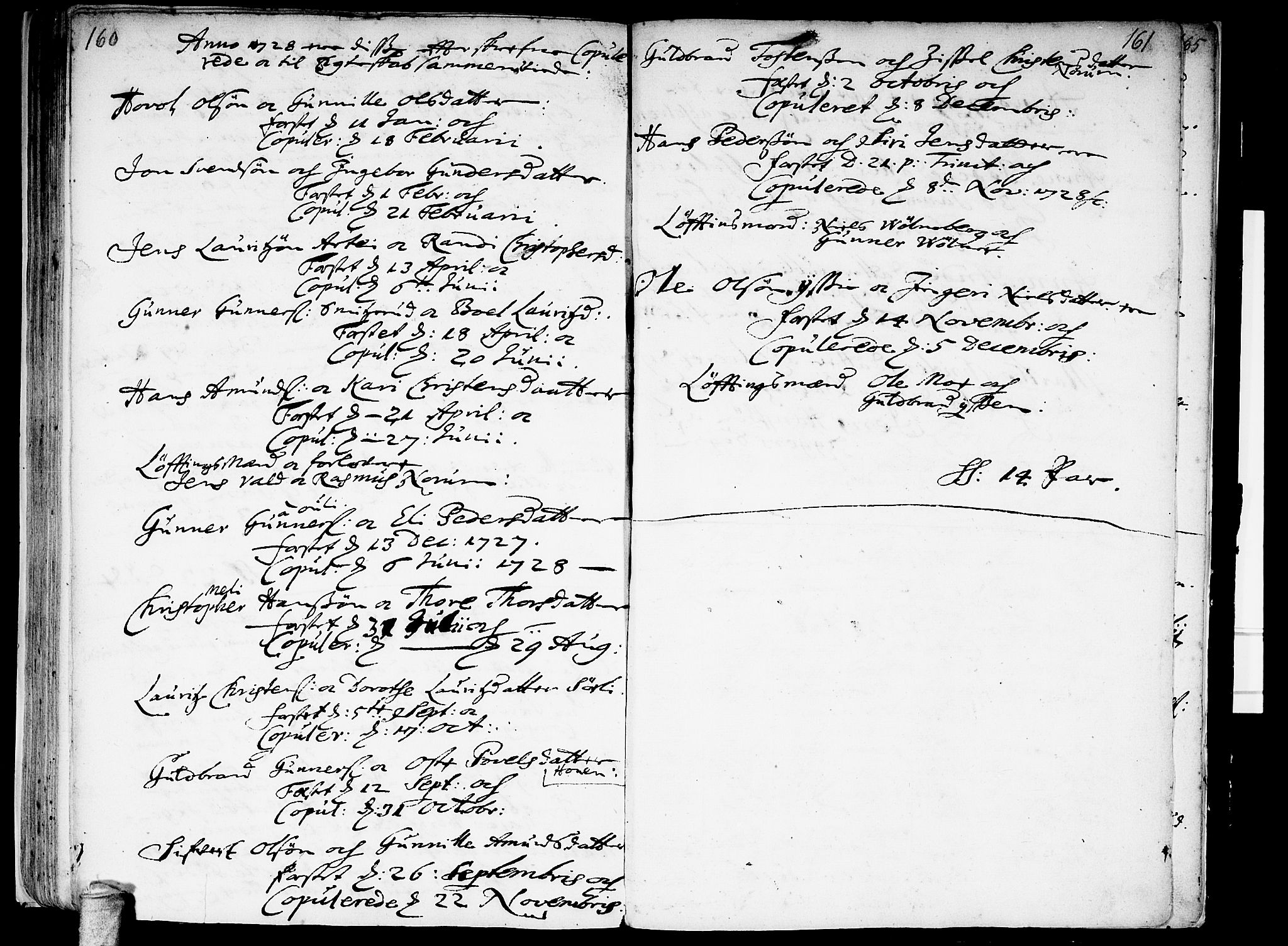 Sørum prestekontor Kirkebøker, AV/SAO-A-10303/F/Fa/L0001: Parish register (official) no. I 1, 1710-1730, p. 160-161