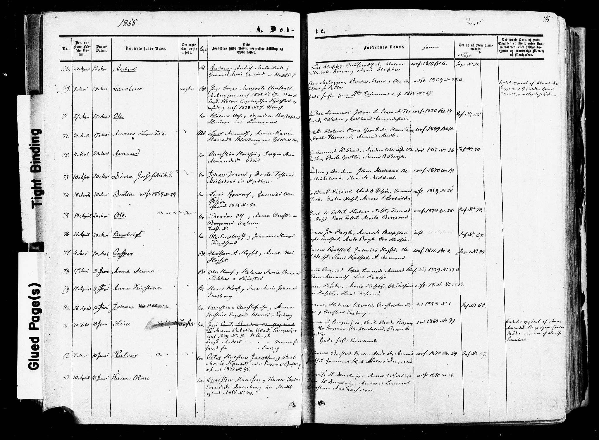 Aurskog prestekontor Kirkebøker, SAO/A-10304a/F/Fa/L0007: Parish register (official) no. I 7, 1854-1877, p. 16