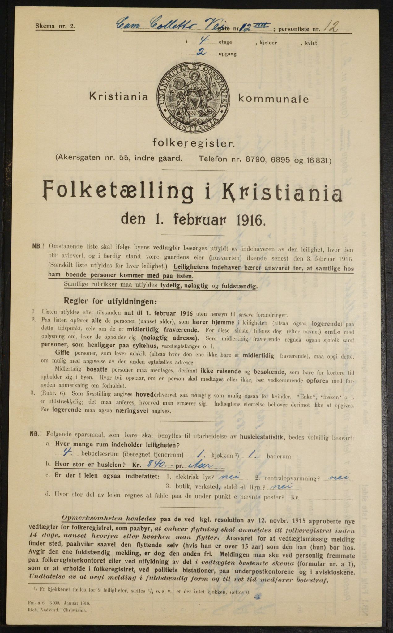 OBA, Municipal Census 1916 for Kristiania, 1916, p. 11821