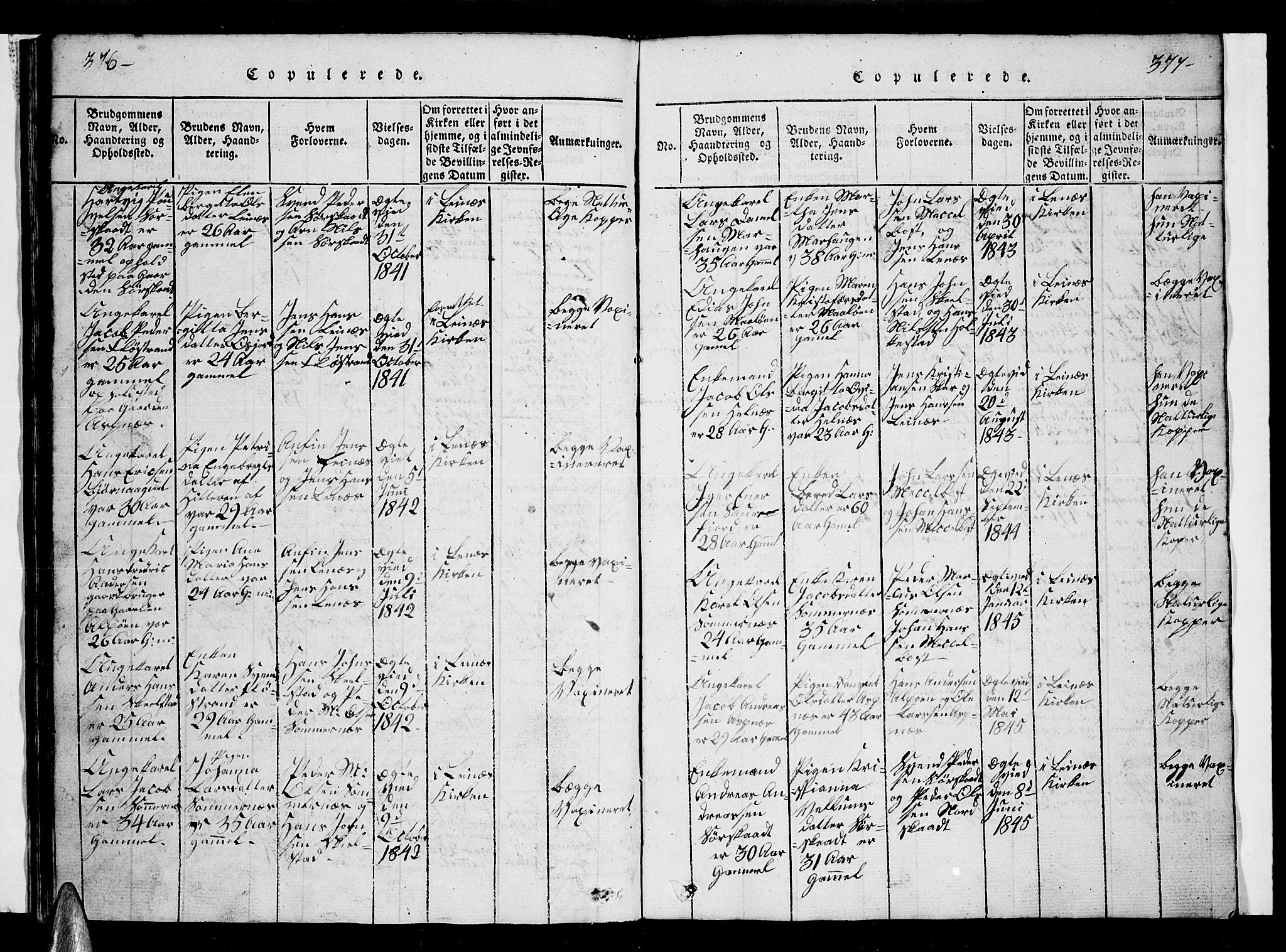 Ministerialprotokoller, klokkerbøker og fødselsregistre - Nordland, AV/SAT-A-1459/857/L0826: Parish register (copy) no. 857C01, 1821-1852, p. 376-377