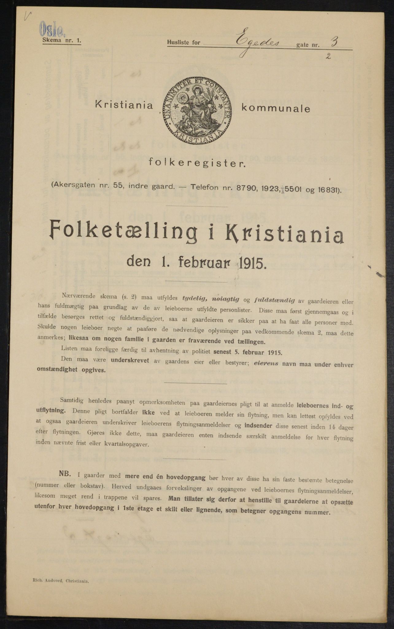 OBA, Municipal Census 1915 for Kristiania, 1915, p. 18312