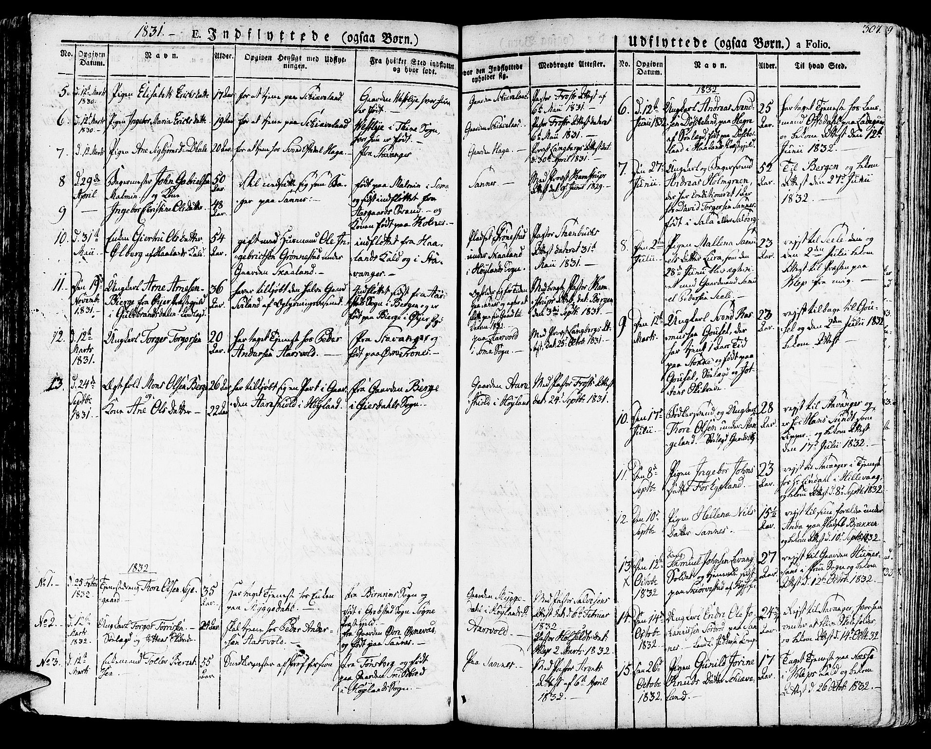 Høyland sokneprestkontor, SAST/A-101799/001/30BA/L0007: Parish register (official) no. A 7 /1, 1825-1841, p. 307