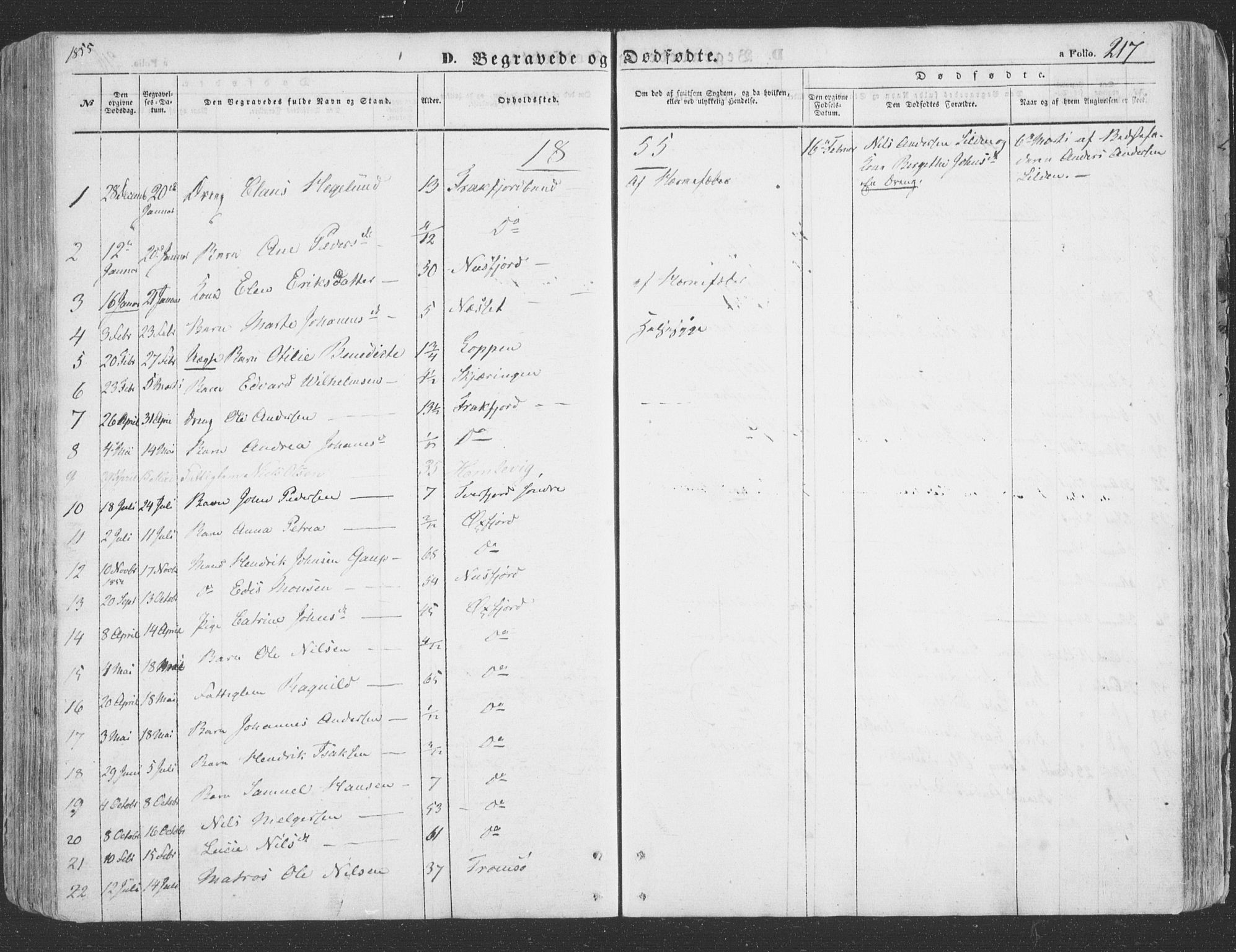 Loppa sokneprestkontor, SATØ/S-1339/H/Ha/L0004kirke: Parish register (official) no. 4, 1849-1868, p. 217
