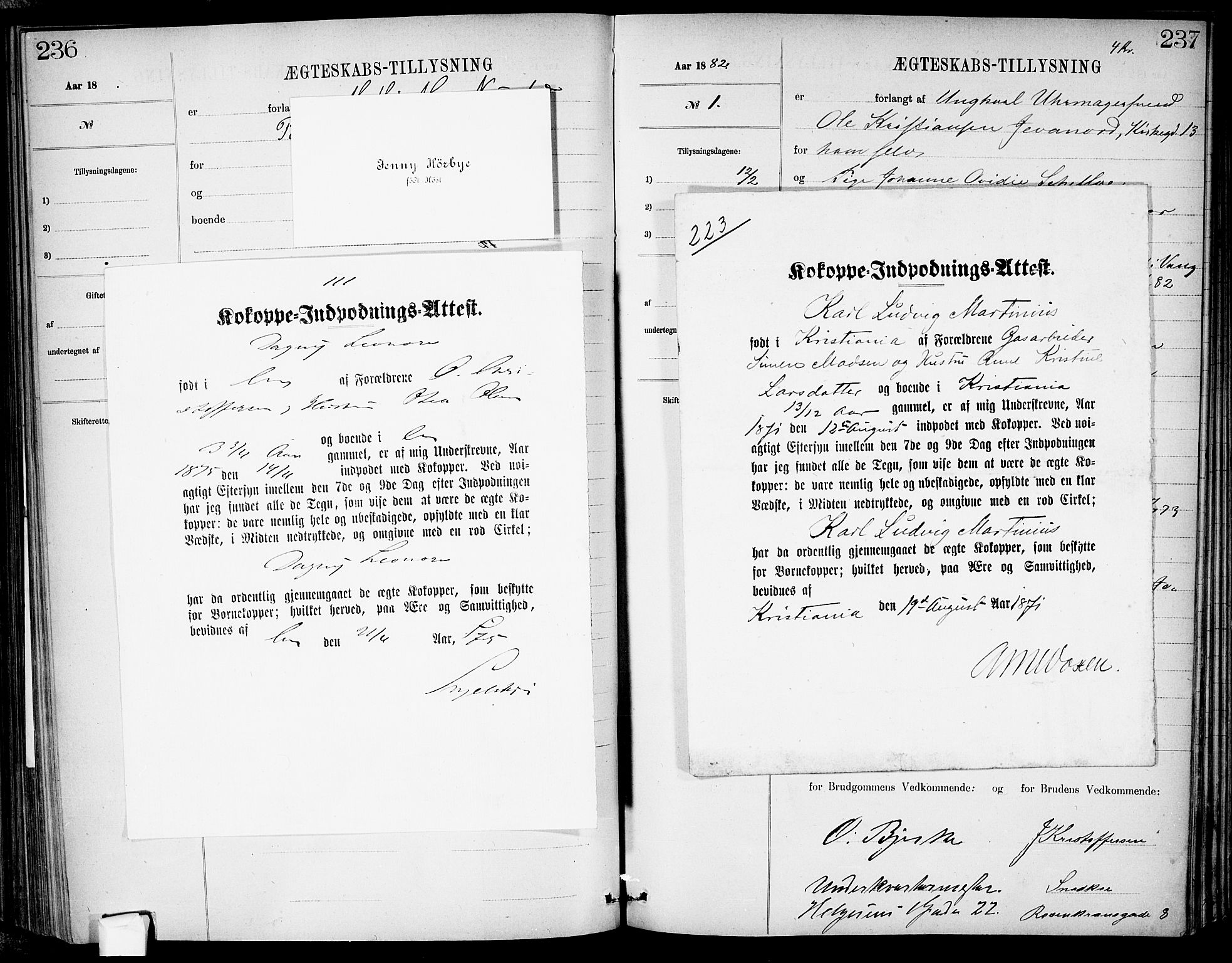 Garnisonsmenigheten Kirkebøker, AV/SAO-A-10846/H/Ha/L0007: Banns register no. I 7, 1872-1893, p. 236-237