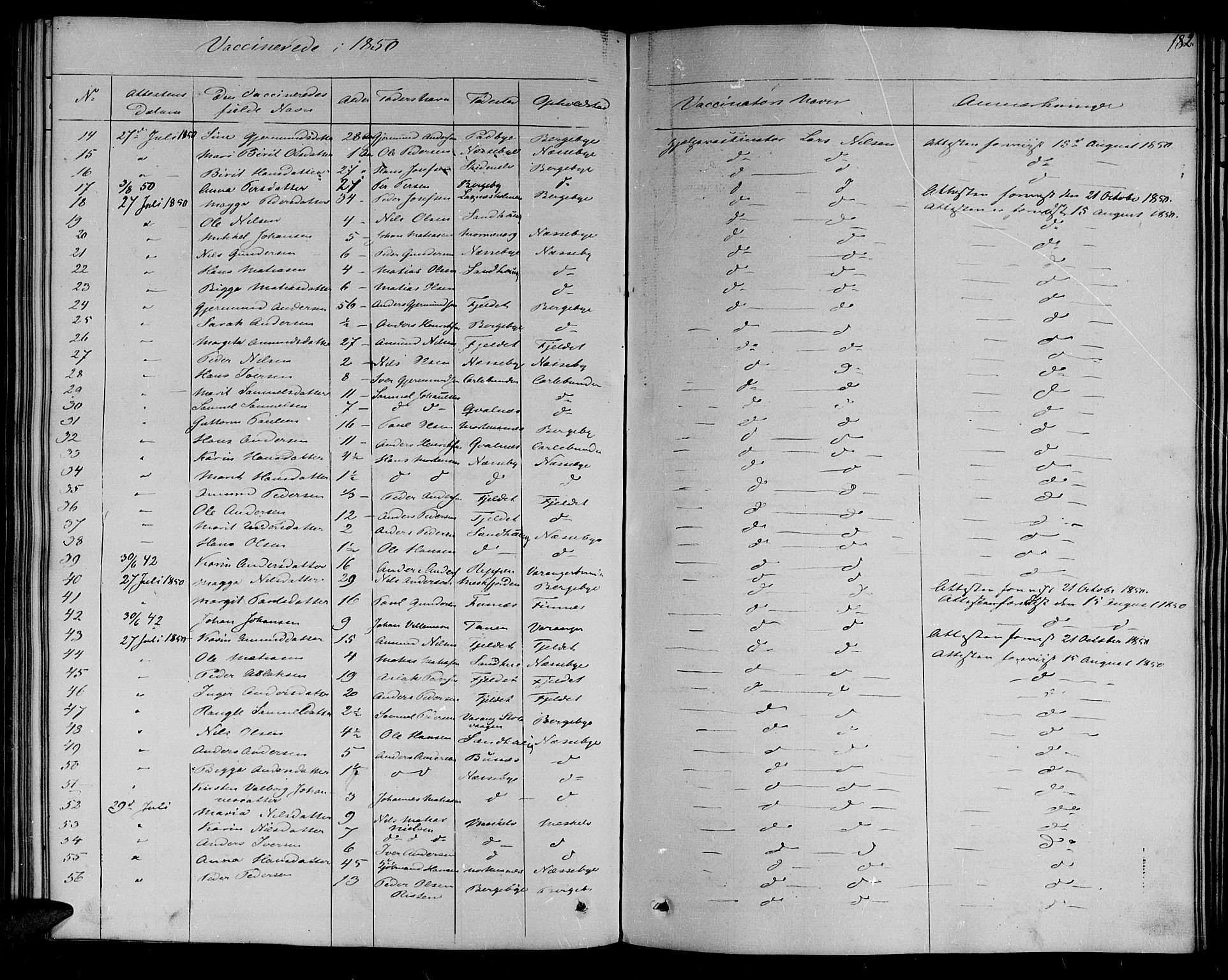 Nesseby sokneprestkontor, AV/SATØ-S-1330/H/Ha/L0001kirke: Parish register (official) no. 1, 1838-1855, p. 182