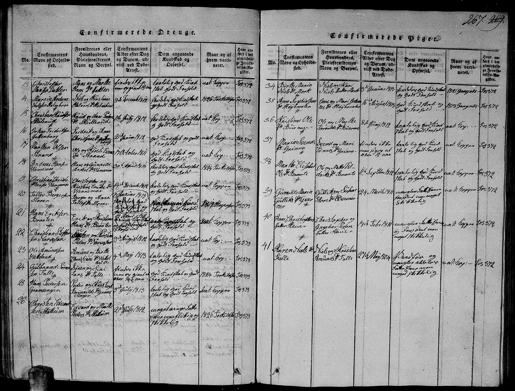 Høland prestekontor Kirkebøker, AV/SAO-A-10346a/G/Ga/L0001: Parish register (copy) no. I 1, 1814-1827, p. 267