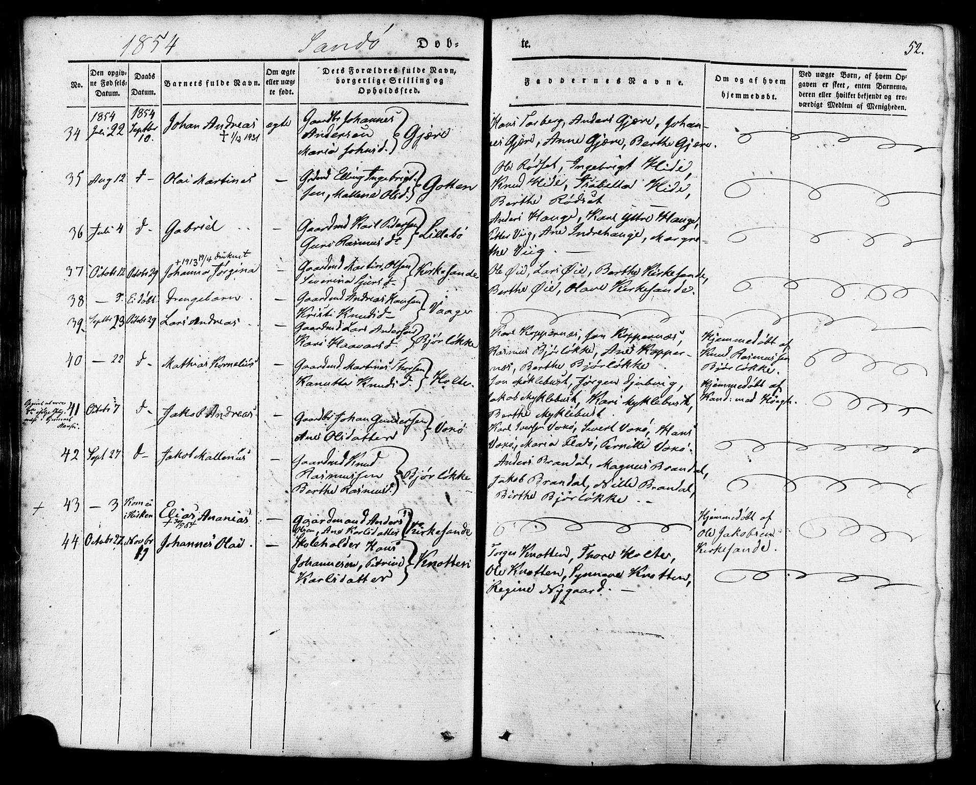 Ministerialprotokoller, klokkerbøker og fødselsregistre - Møre og Romsdal, AV/SAT-A-1454/503/L0034: Parish register (official) no. 503A02, 1841-1884, p. 52