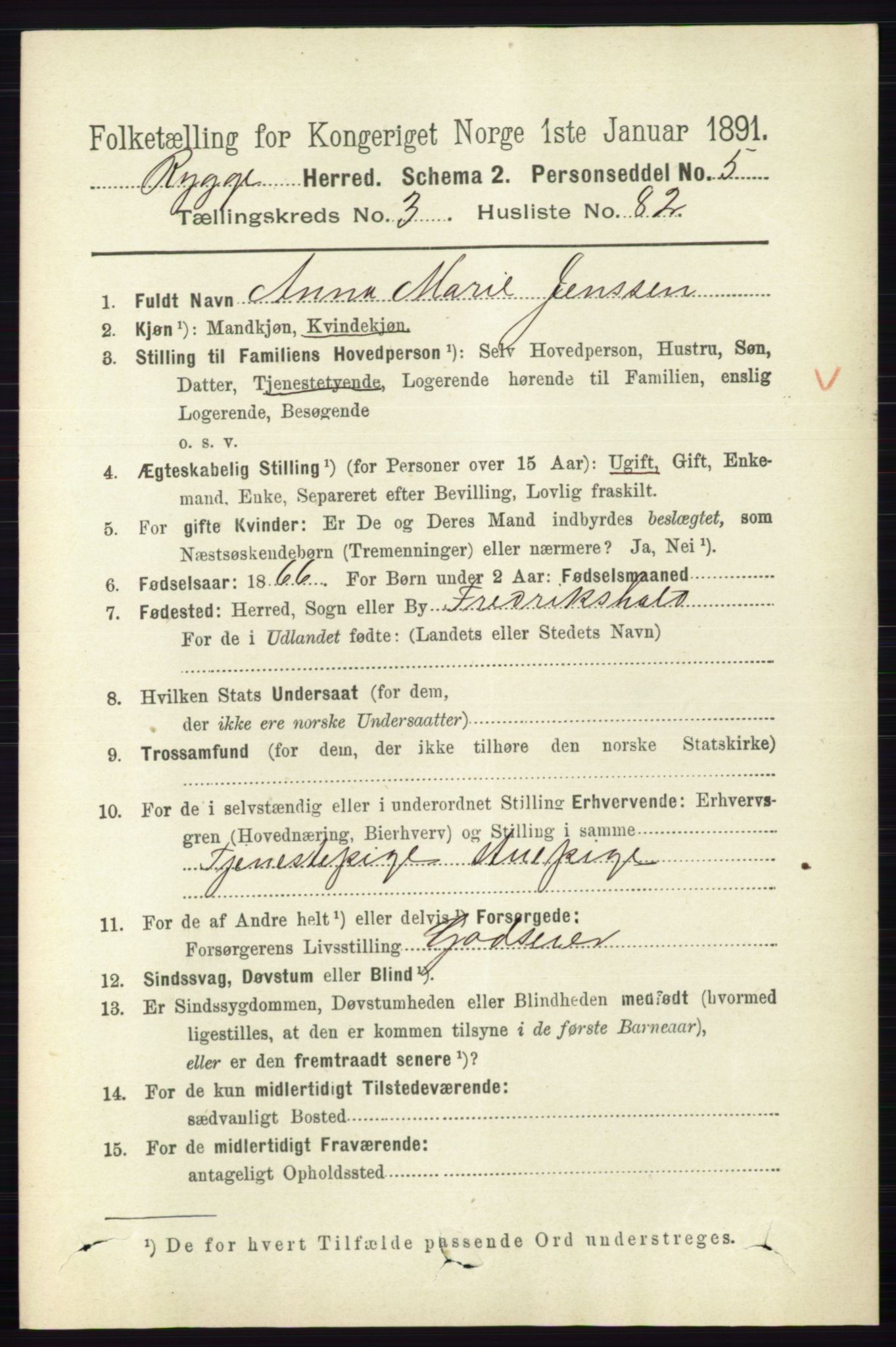 RA, 1891 census for 0136 Rygge, 1891, p. 2151