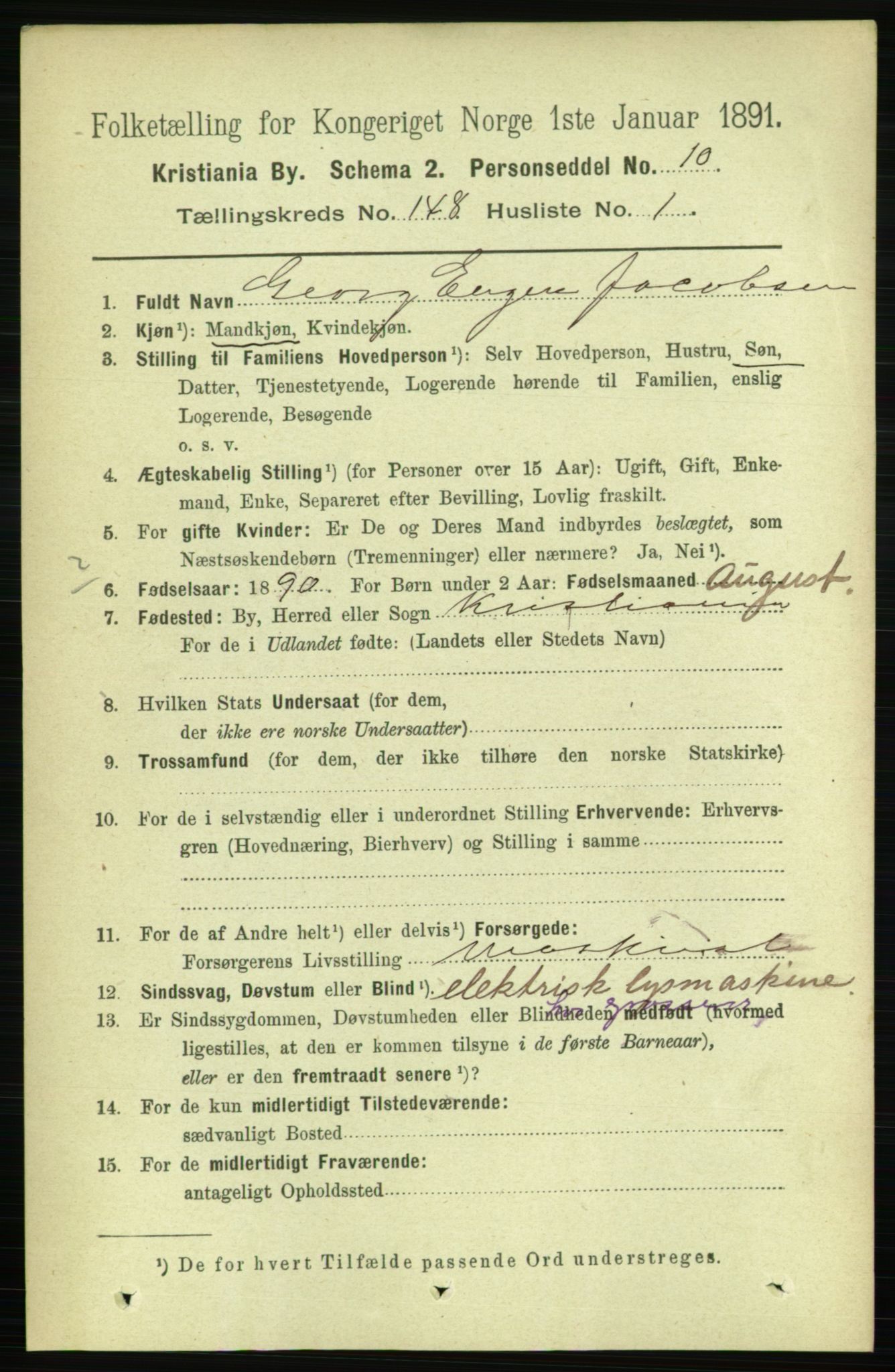 RA, 1891 census for 0301 Kristiania, 1891, p. 82388