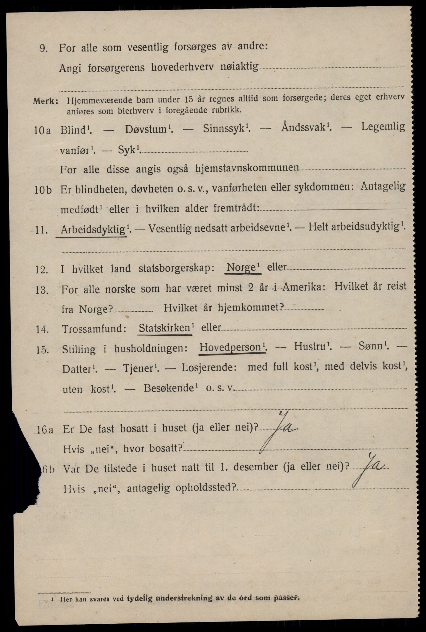 SAST, 1920 census for Sokndal, 1920, p. 5336