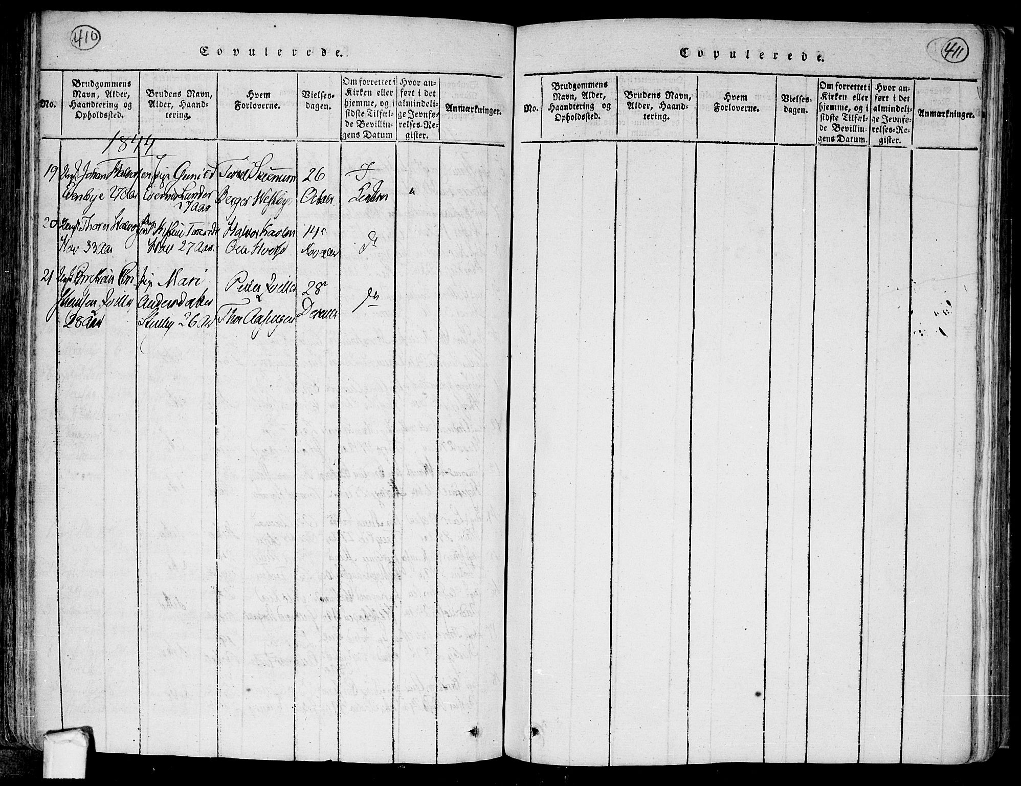 Trøgstad prestekontor Kirkebøker, AV/SAO-A-10925/F/Fa/L0006: Parish register (official) no. I 6, 1815-1844, p. 410-411