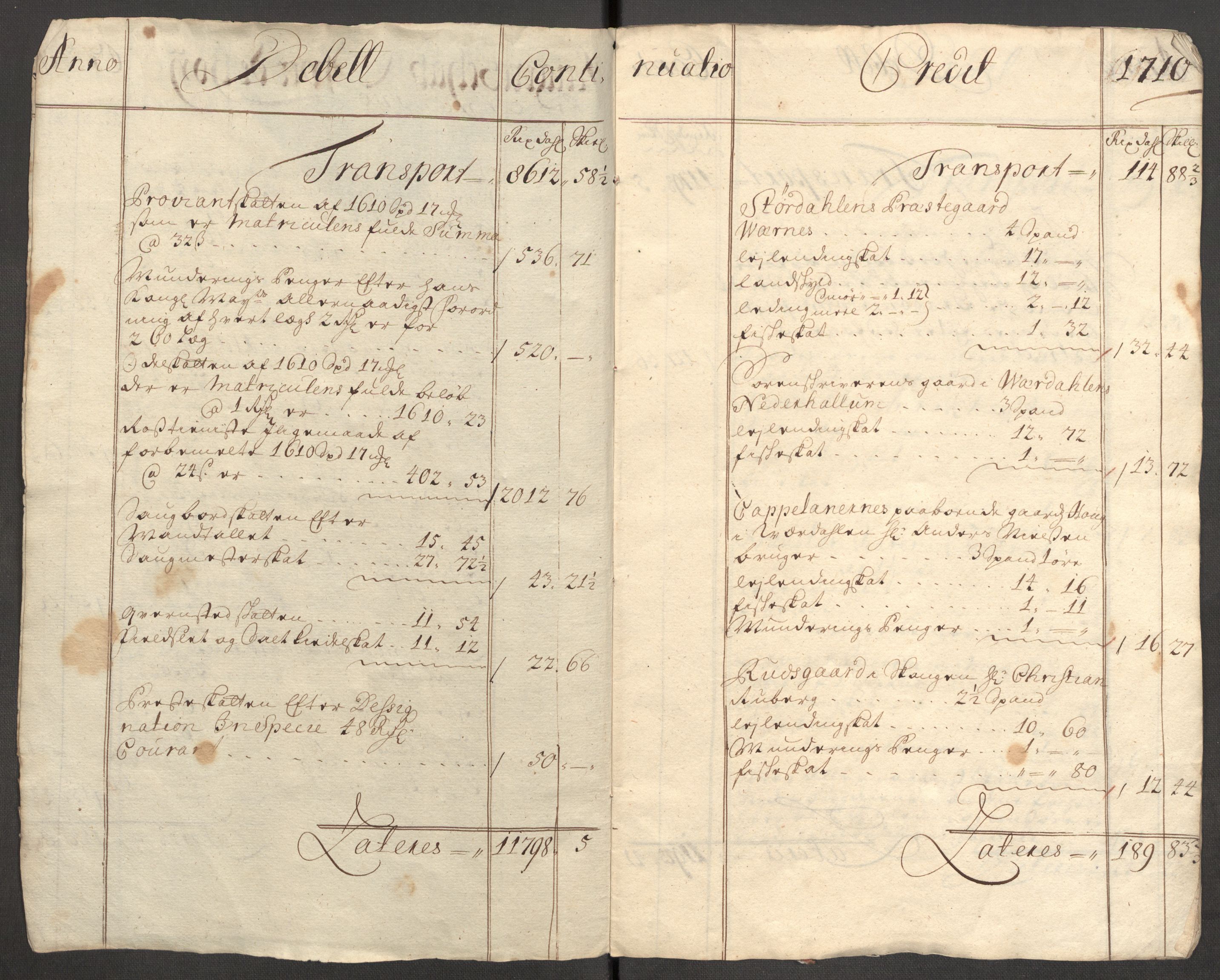 Rentekammeret inntil 1814, Reviderte regnskaper, Fogderegnskap, AV/RA-EA-4092/R62/L4200: Fogderegnskap Stjørdal og Verdal, 1710, p. 5