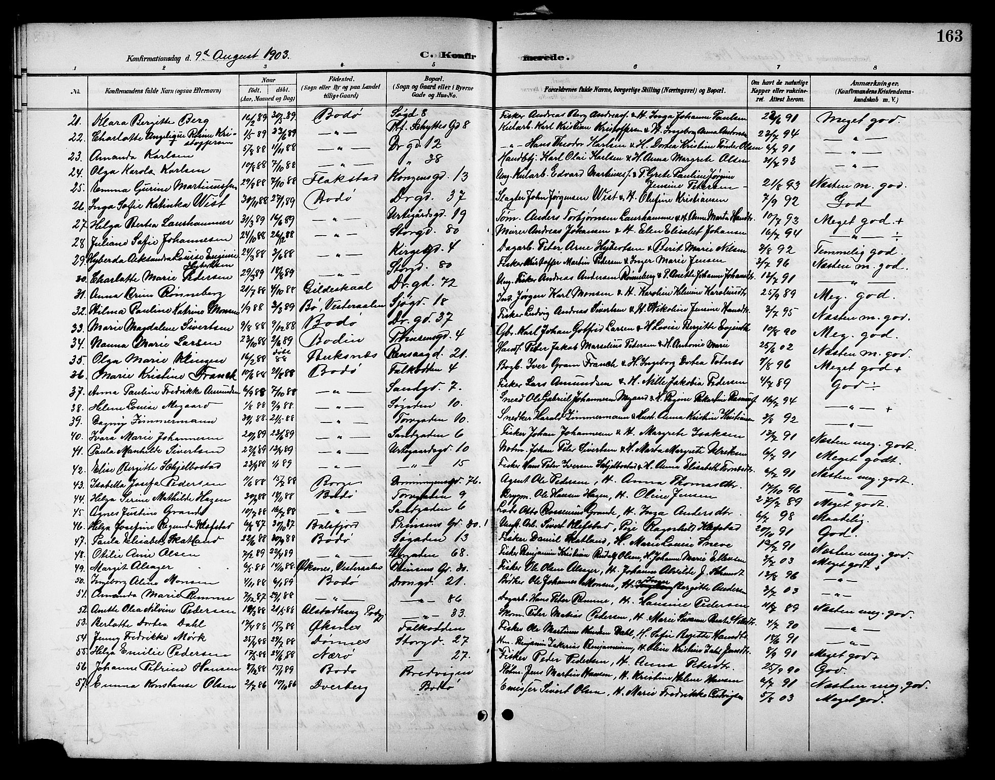 Ministerialprotokoller, klokkerbøker og fødselsregistre - Nordland, SAT/A-1459/801/L0033: Parish register (copy) no. 801C08, 1898-1910, p. 163