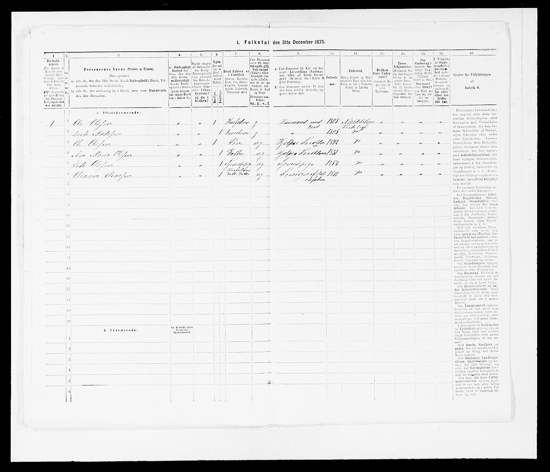 SAB, 1875 census for 1432P Førde, 1875, p. 1034