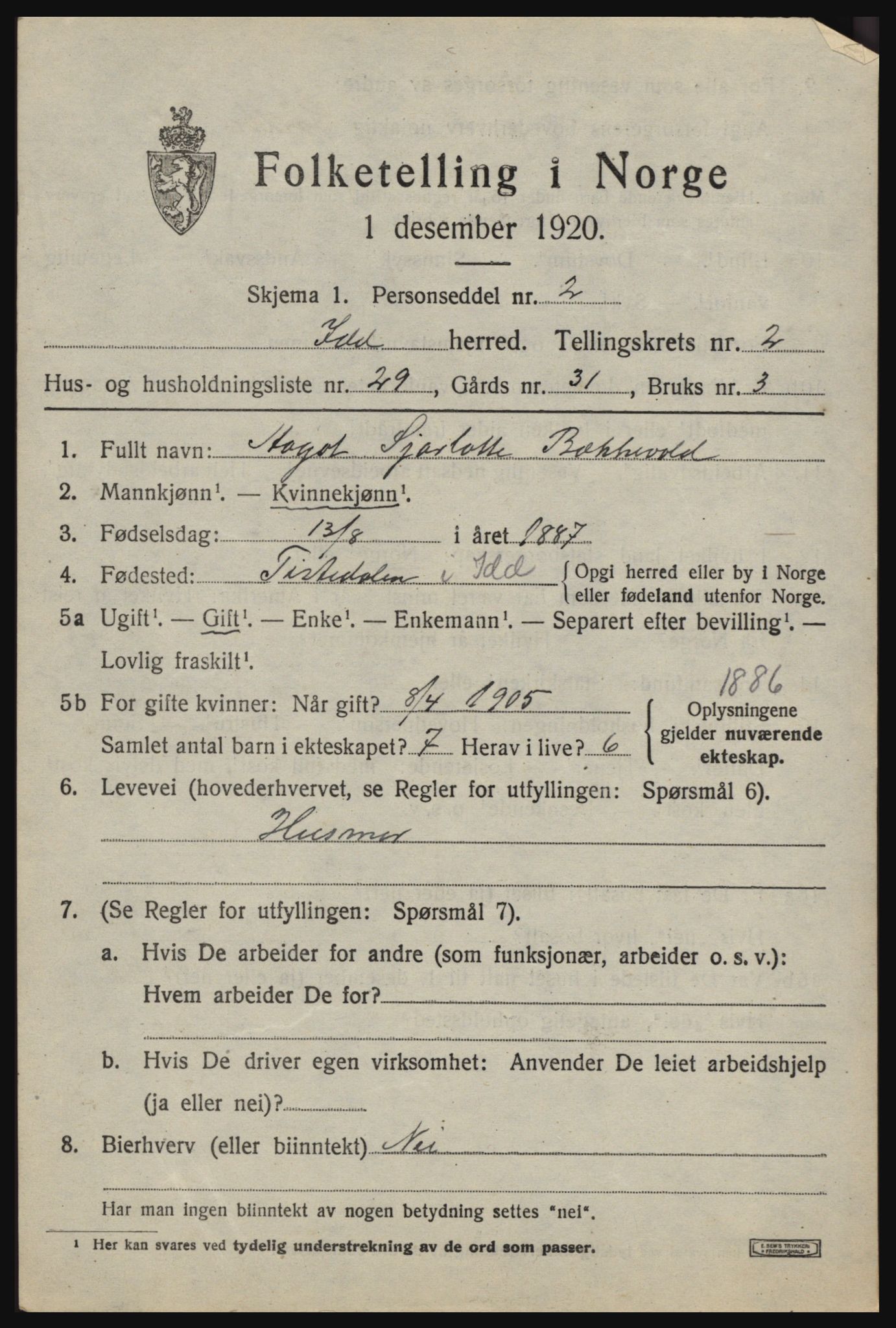 SAO, 1920 census for Idd, 1920, p. 2678