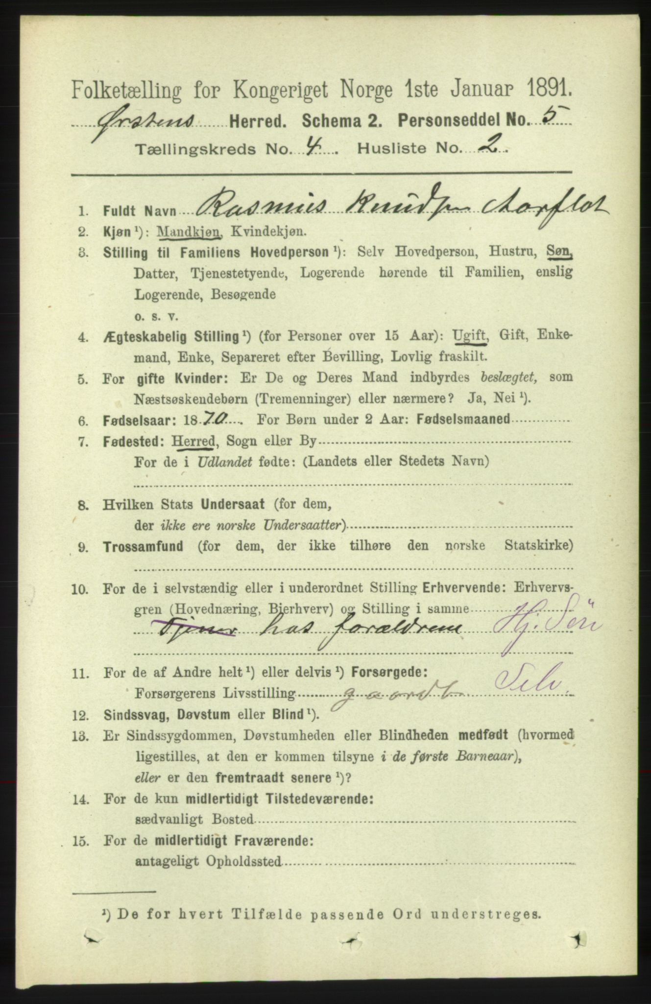 RA, 1891 census for 1520 Ørsta, 1891, p. 1687