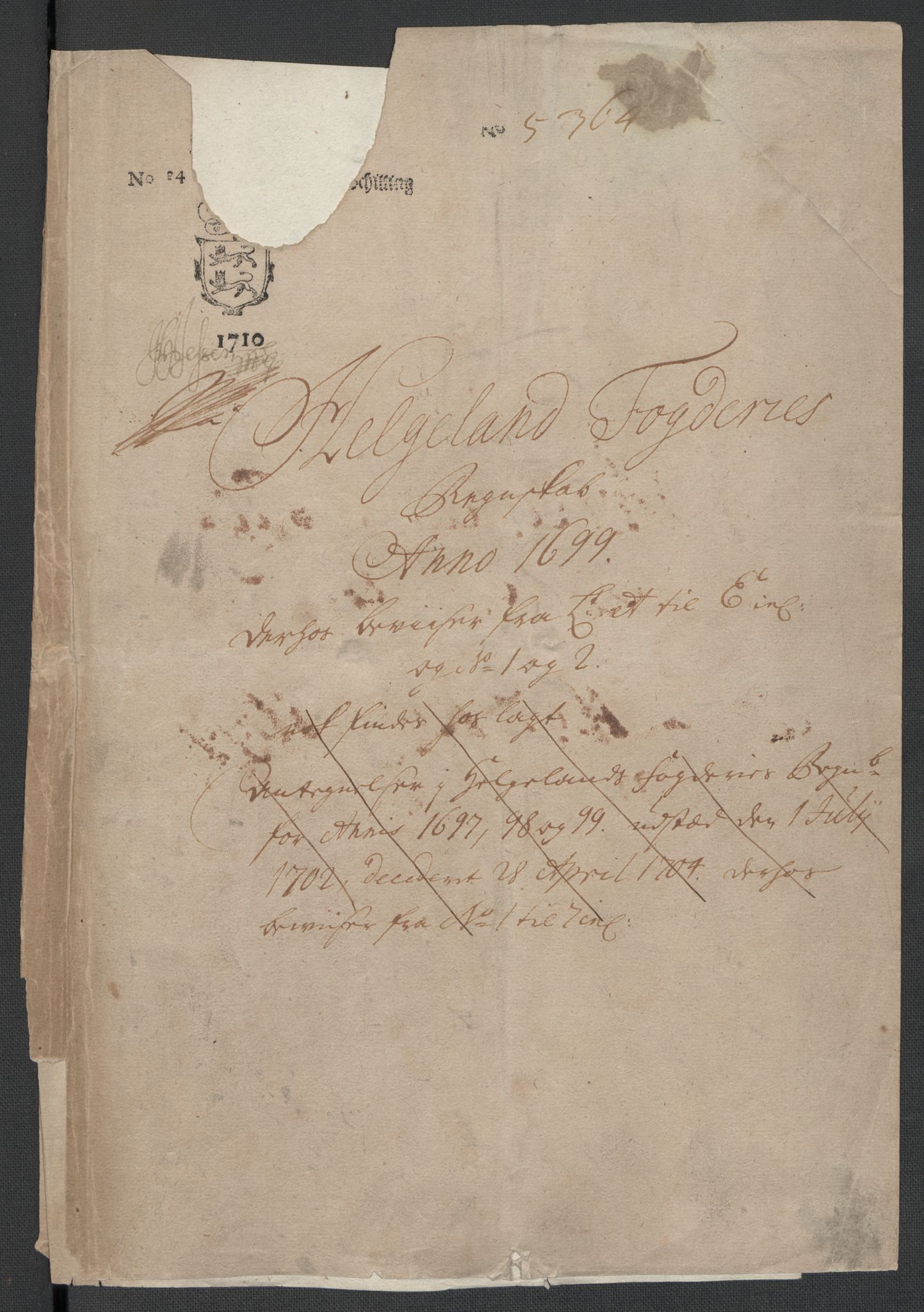 Rentekammeret inntil 1814, Reviderte regnskaper, Fogderegnskap, AV/RA-EA-4092/R65/L4507: Fogderegnskap Helgeland, 1699-1701, p. 3