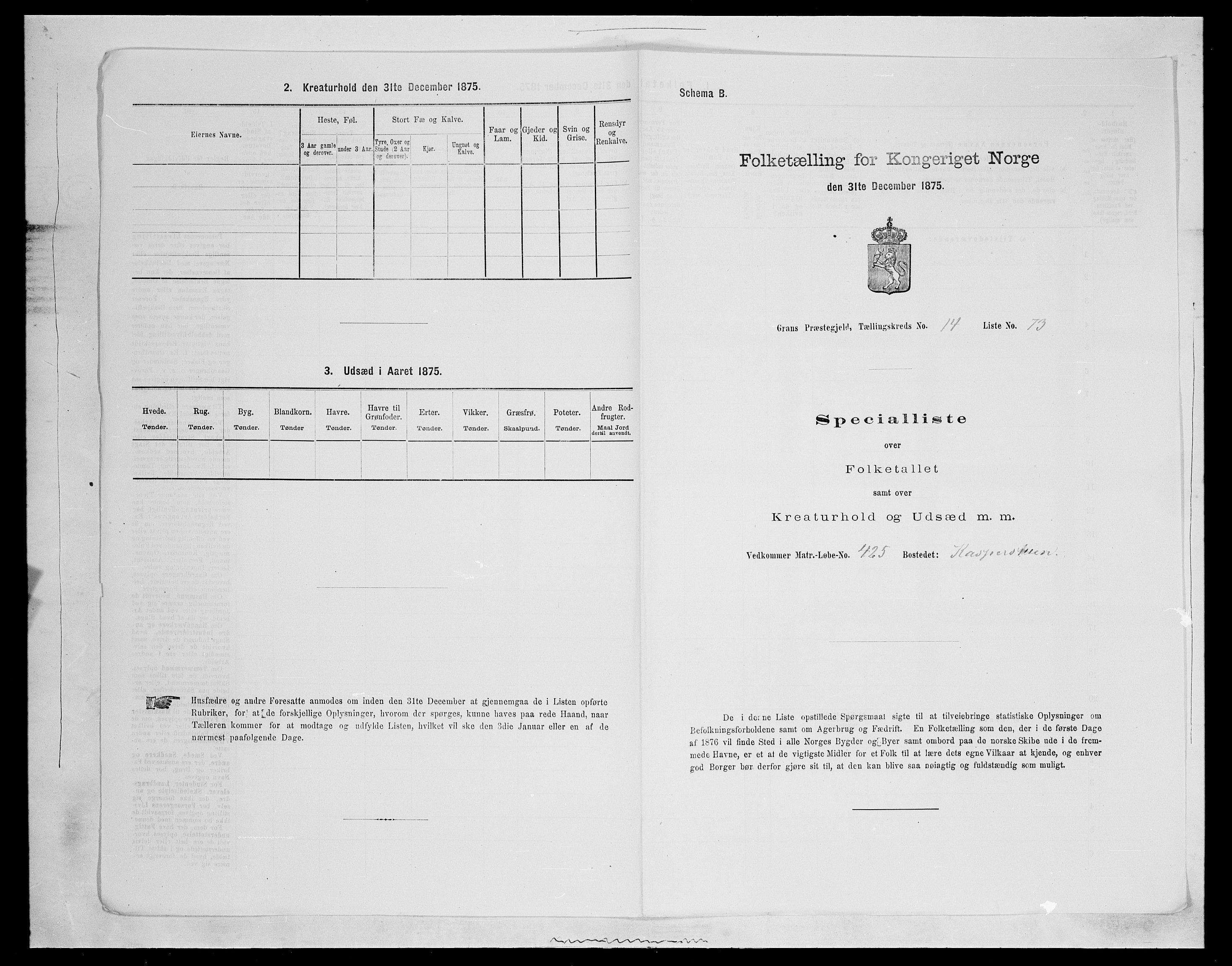 SAH, 1875 census for 0534P Gran, 1875, p. 2675