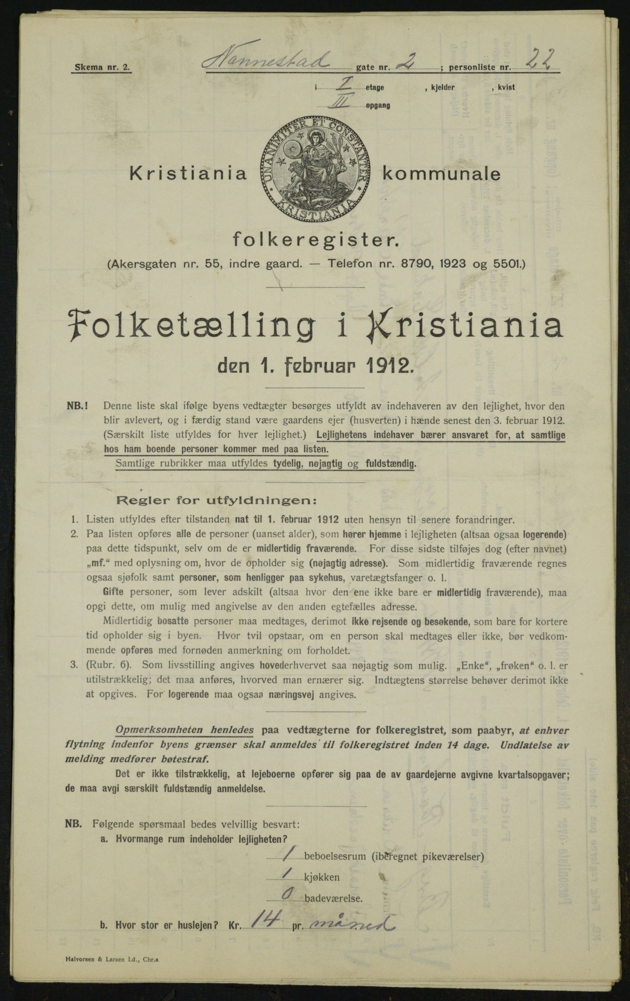 OBA, Municipal Census 1912 for Kristiania, 1912, p. 69615