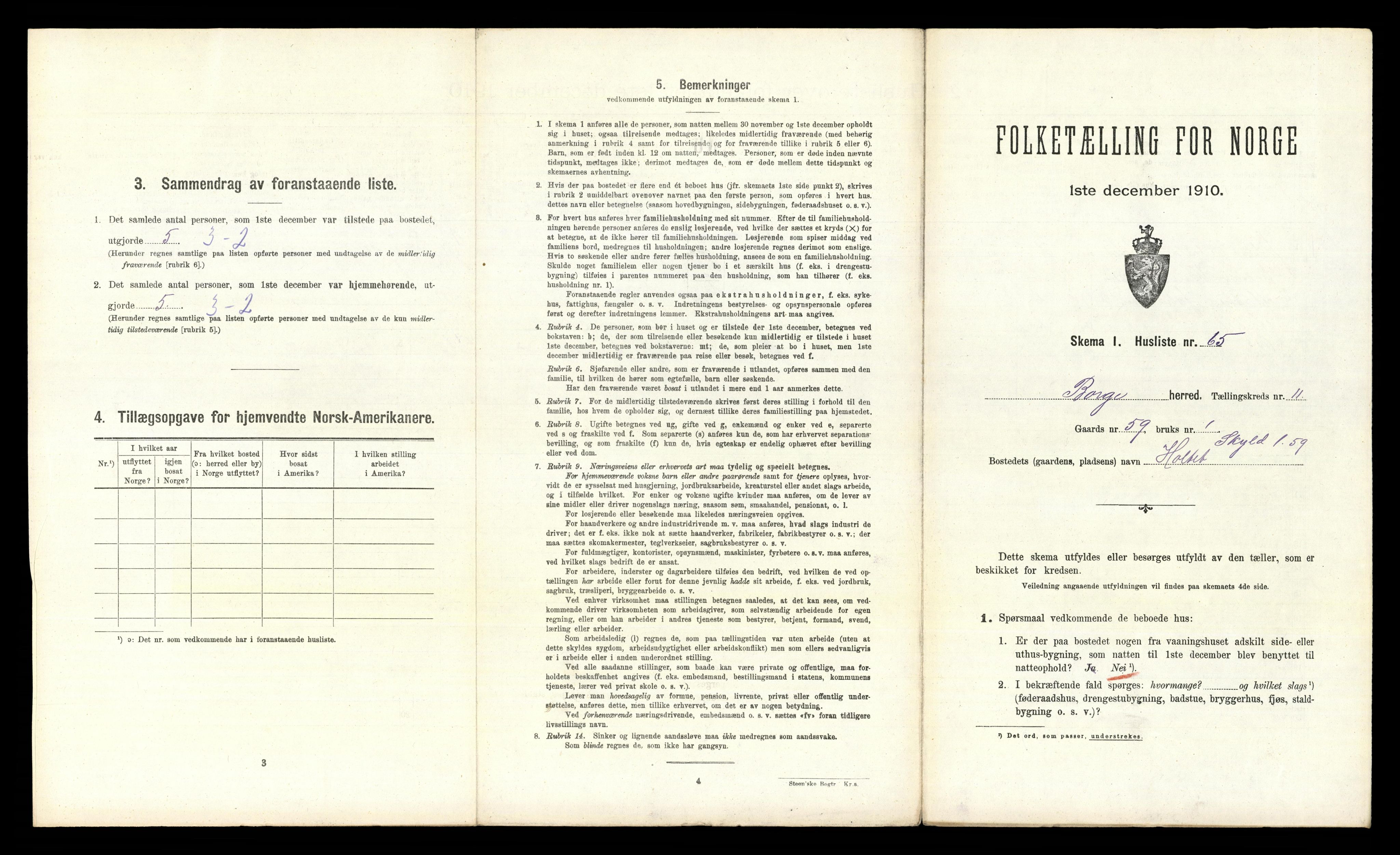 RA, 1910 census for Borge, 1910, p. 1728