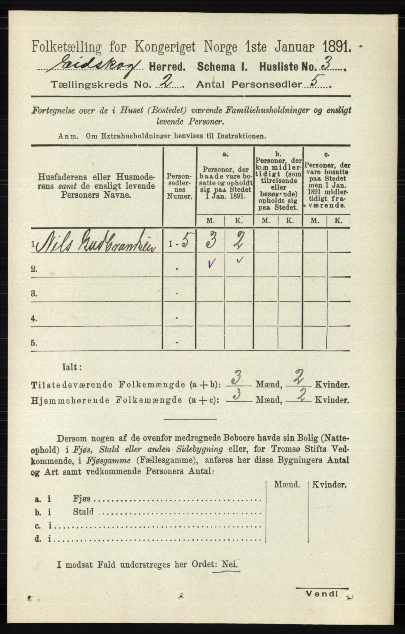 RA, 1891 census for 0420 Eidskog, 1891, p. 432