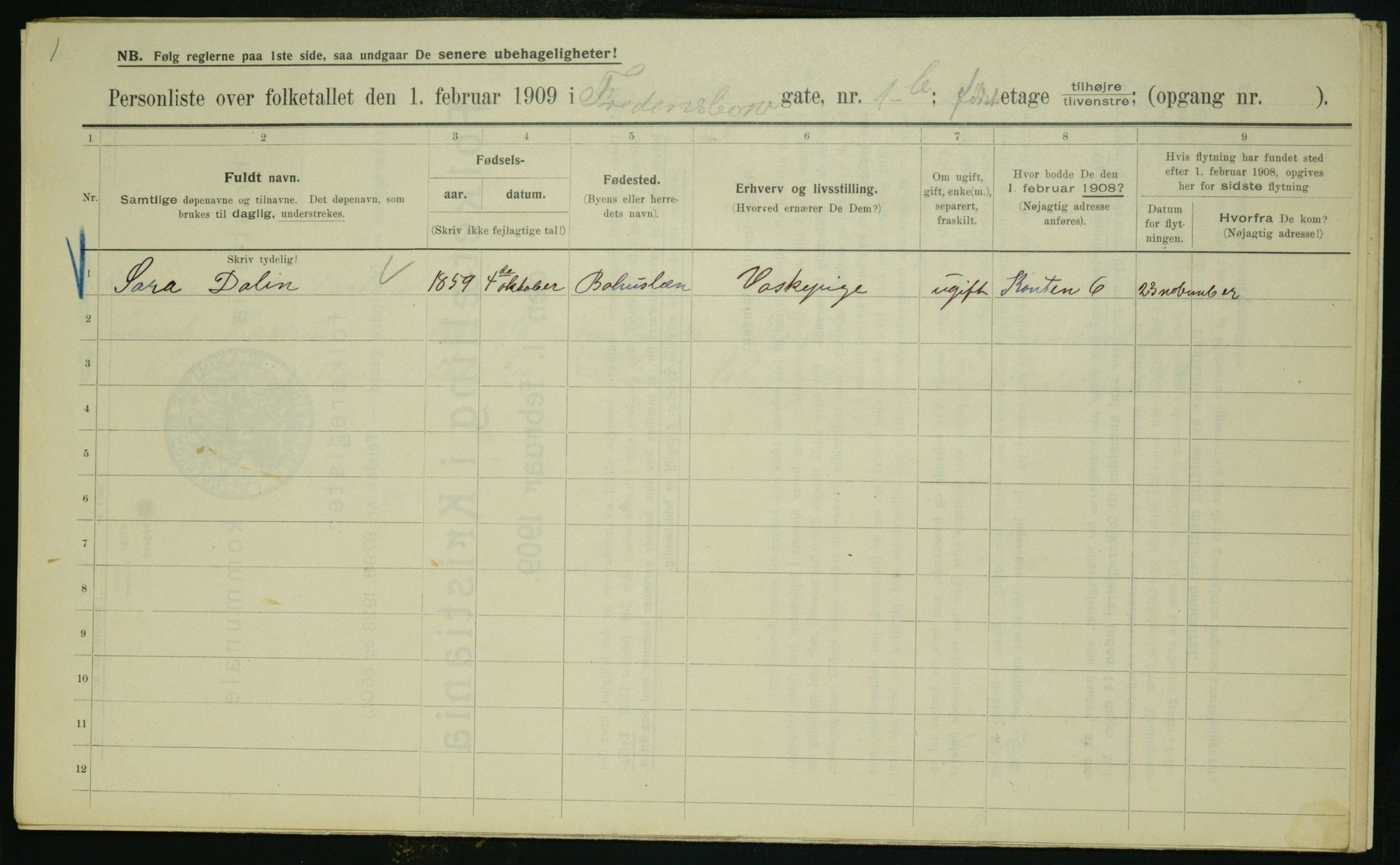 OBA, Municipal Census 1909 for Kristiania, 1909, p. 23104