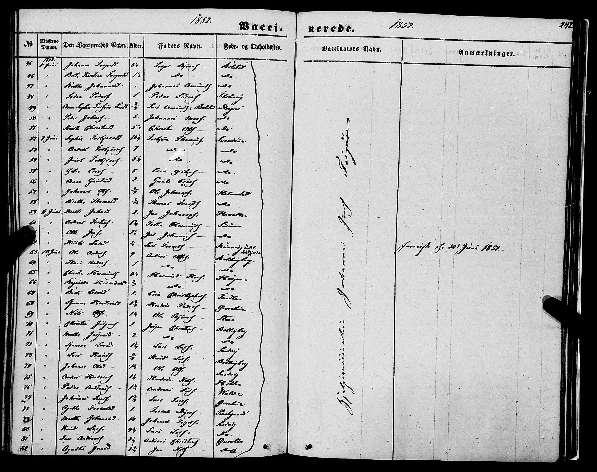 Luster sokneprestembete, AV/SAB-A-81101/H/Haa/Haaa/L0007: Parish register (official) no. A 7, 1849-1859, p. 242