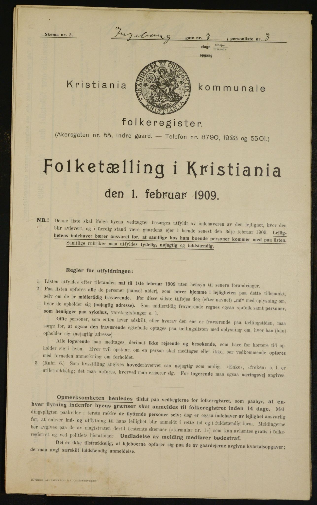 OBA, Municipal Census 1909 for Kristiania, 1909, p. 39964