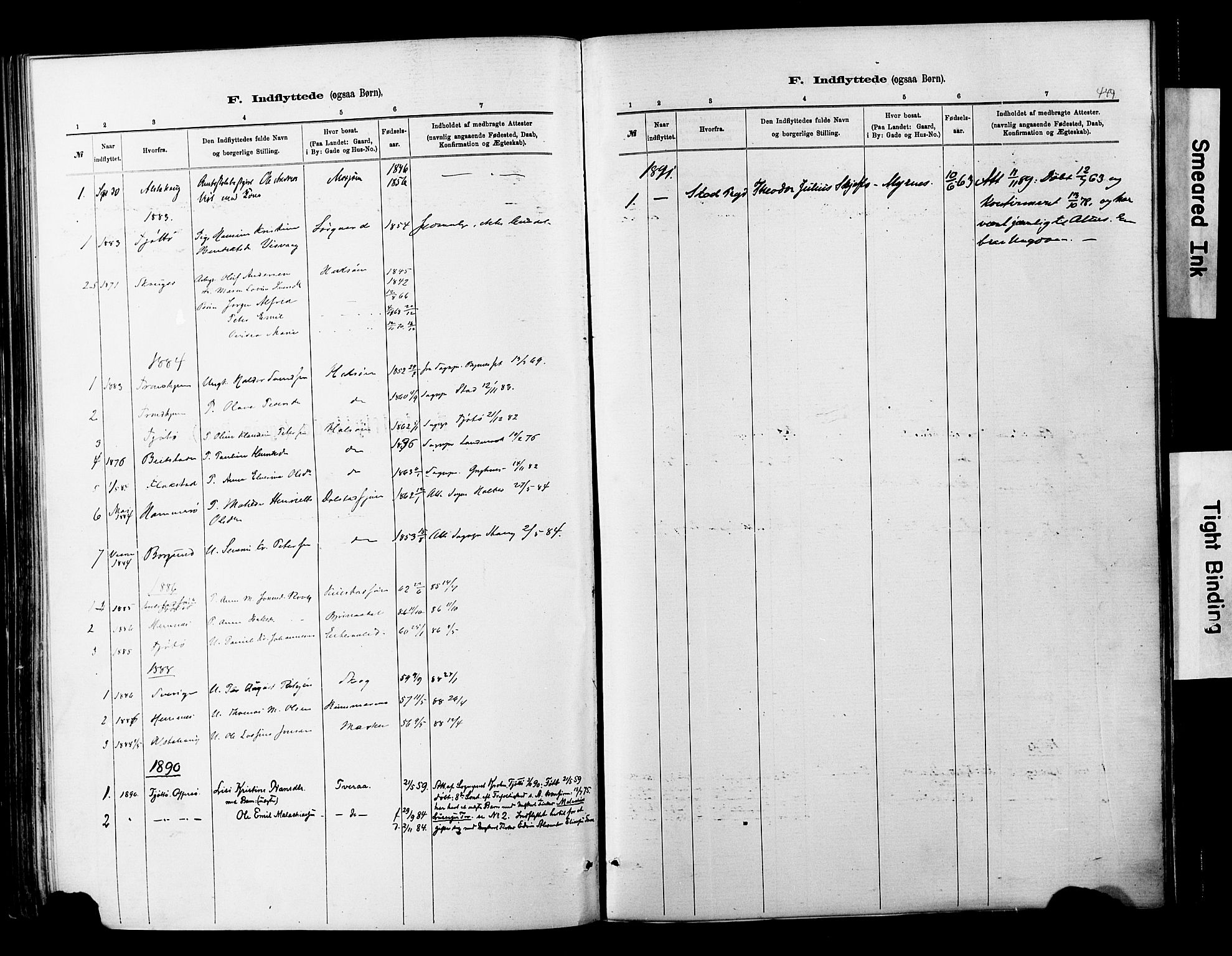 Ministerialprotokoller, klokkerbøker og fødselsregistre - Nordland, SAT/A-1459/820/L0295: Parish register (official) no. 820A16, 1880-1896, p. 449