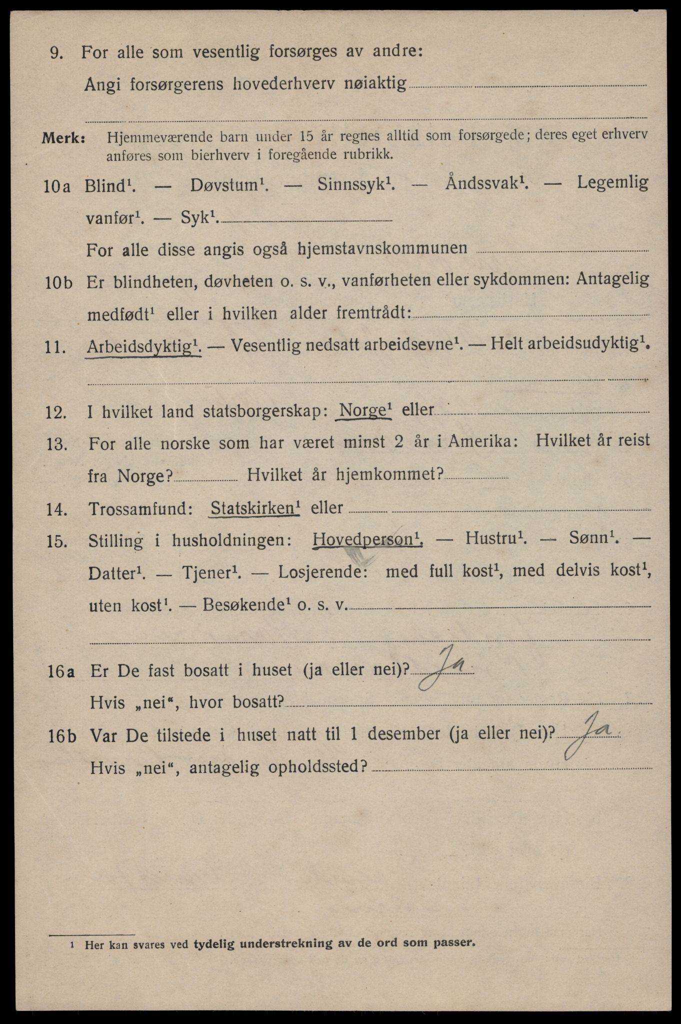 SAST, 1920 census for Sandnes, 1920, p. 5423