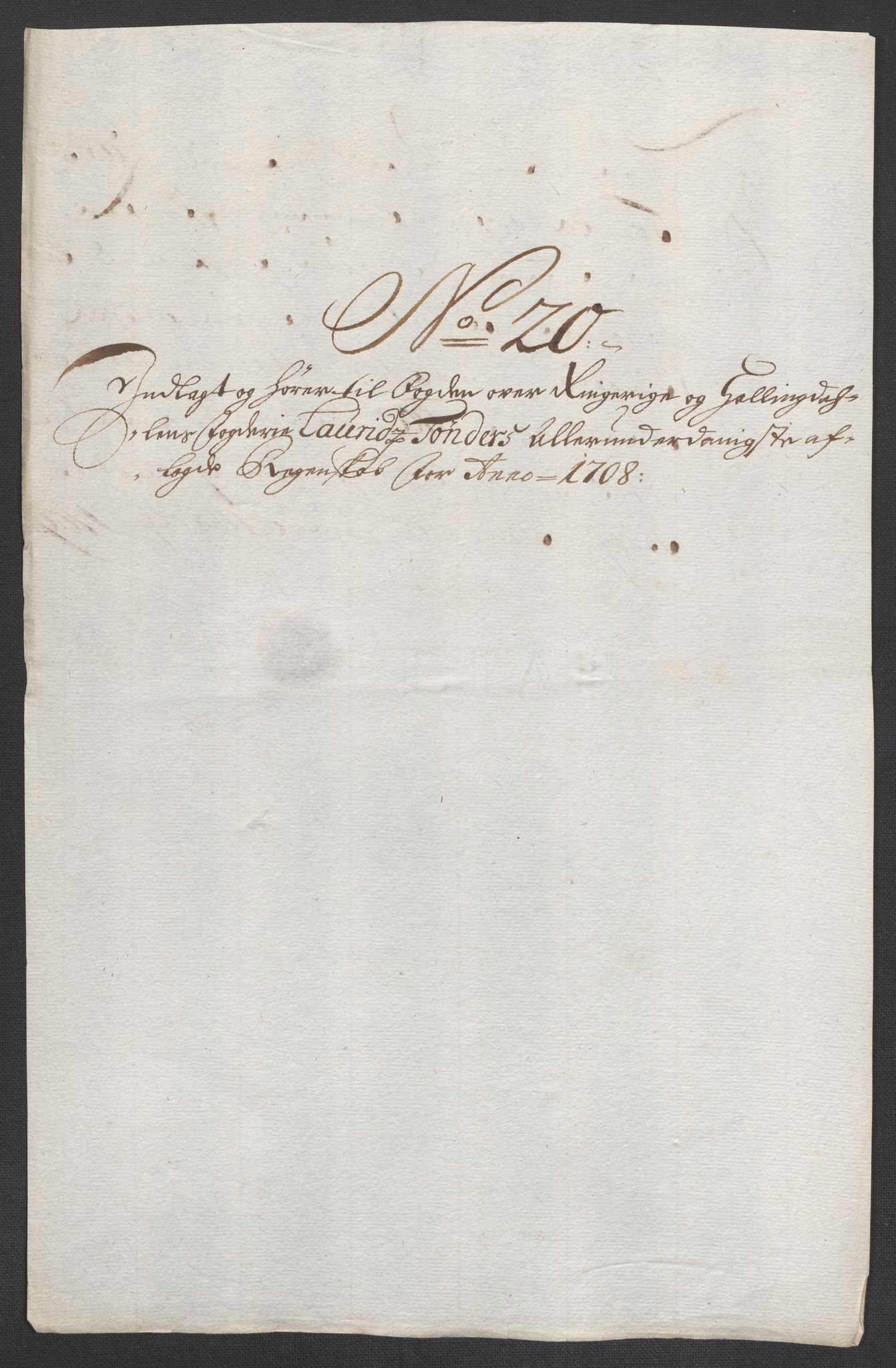 Rentekammeret inntil 1814, Reviderte regnskaper, Fogderegnskap, AV/RA-EA-4092/R22/L1467: Fogderegnskap Ringerike, Hallingdal og Buskerud, 1708, p. 238