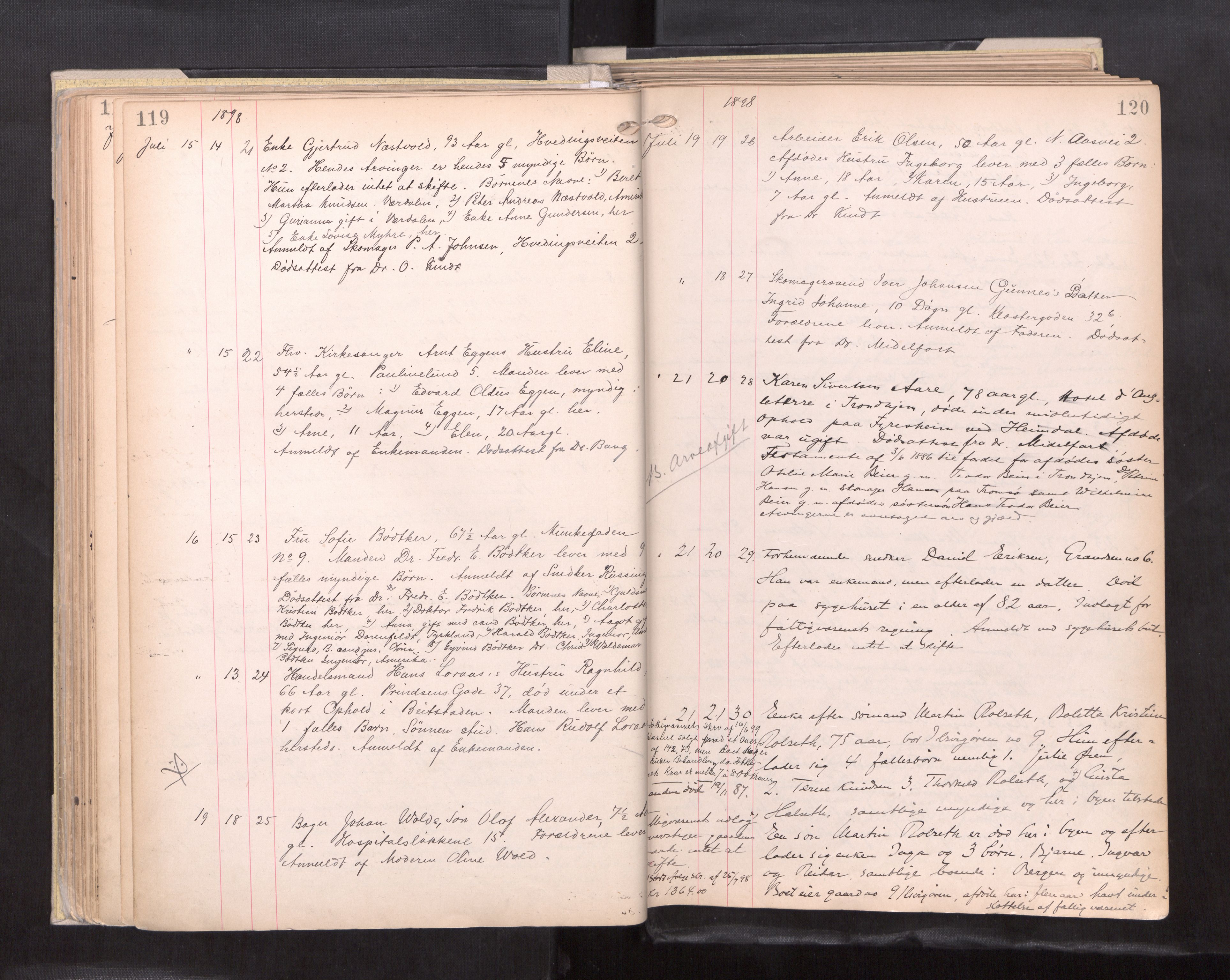 Trondheim byfogd, AV/SAT-A-0003/1/3/3L/L0005: Dødsanmeldelsesprotokoll - U, 1897-1902, p. 119-120