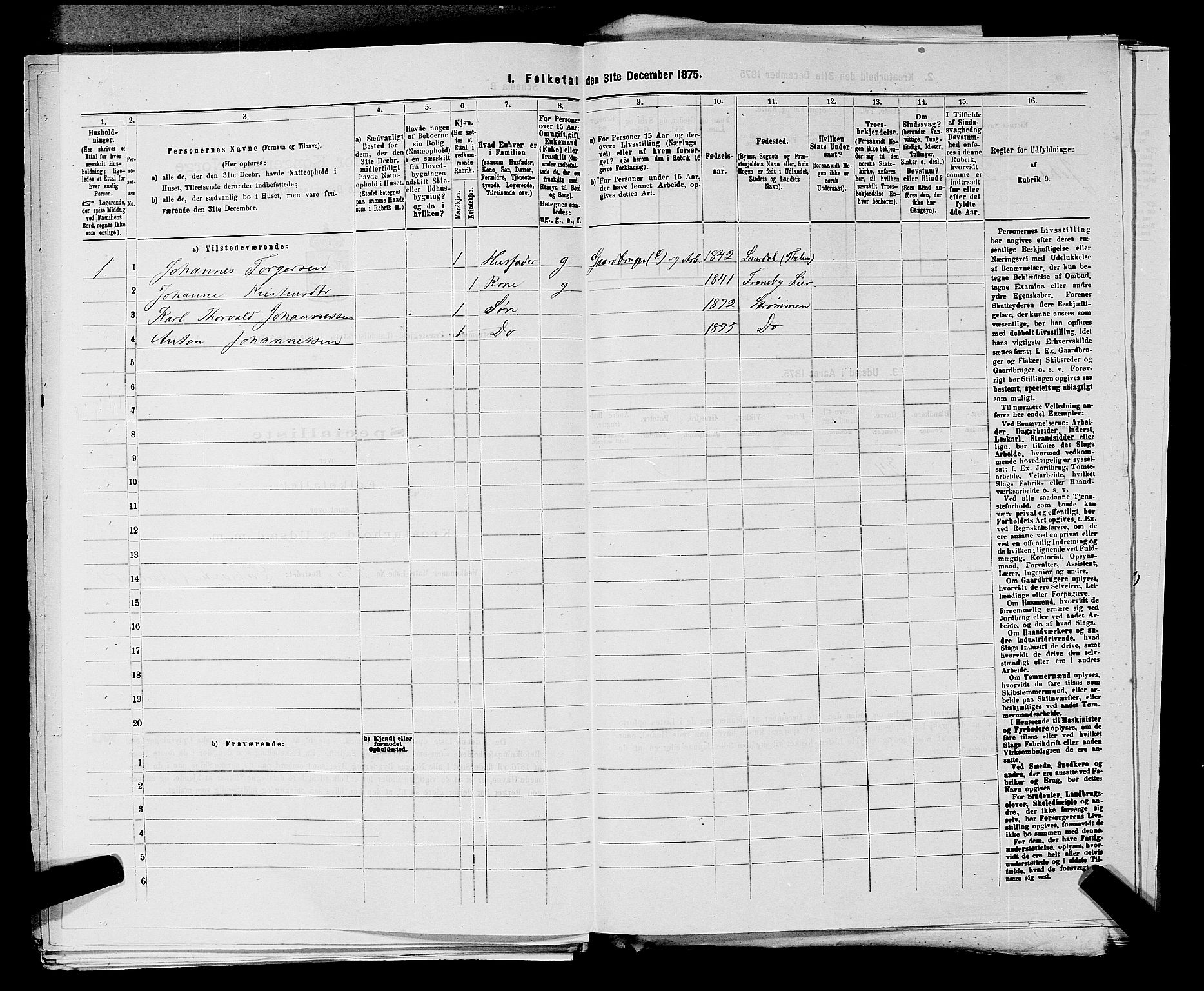 SAKO, 1875 census for 0711L Strømm/Strømm, 1875, p. 153