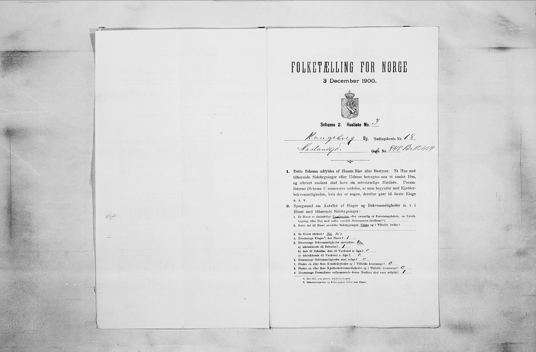 RA, 1900 census for Kongsberg, 1900, p. 3584