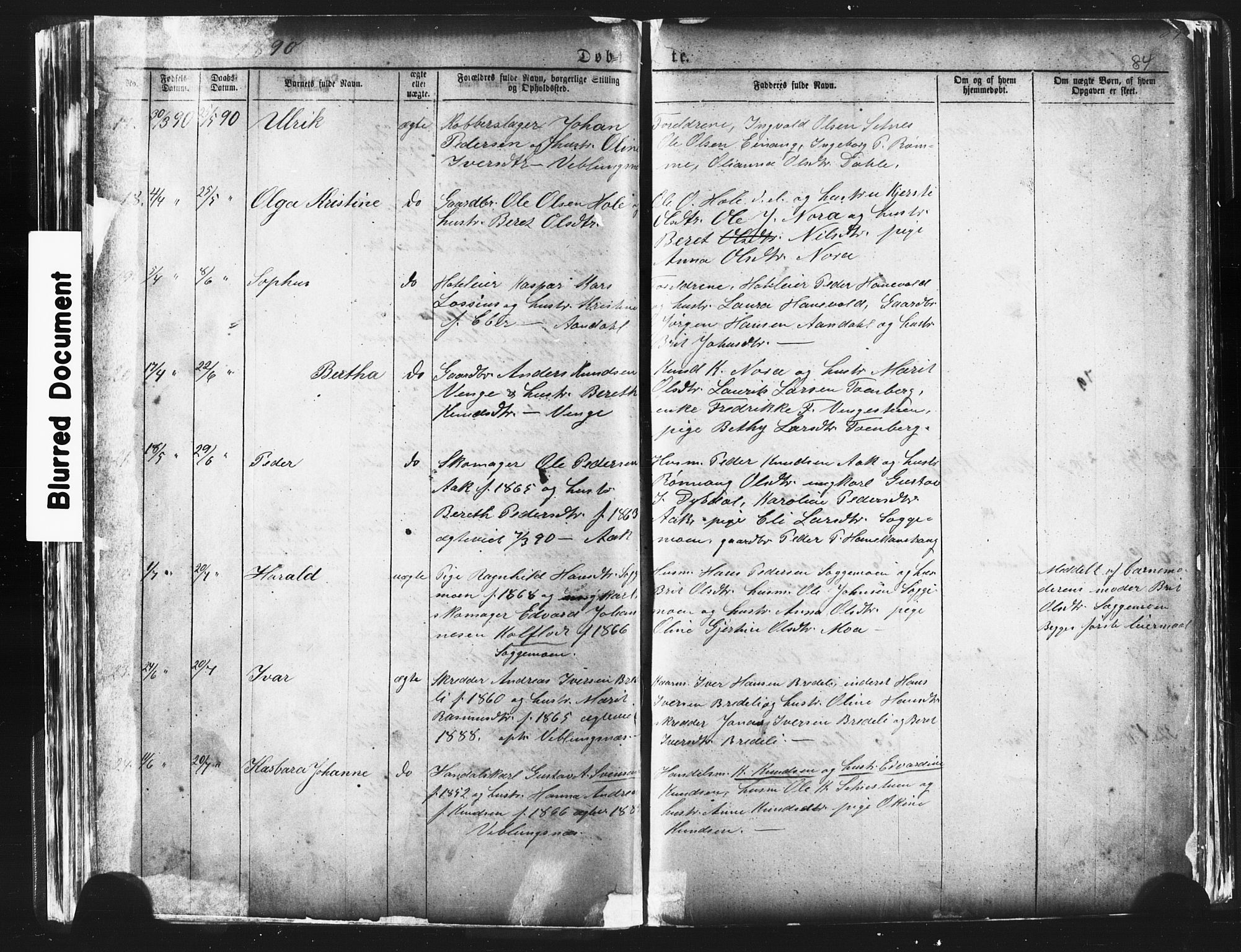 Ministerialprotokoller, klokkerbøker og fødselsregistre - Møre og Romsdal, SAT/A-1454/544/L0580: Parish register (copy) no. 544C02, 1867-1909, p. 84
