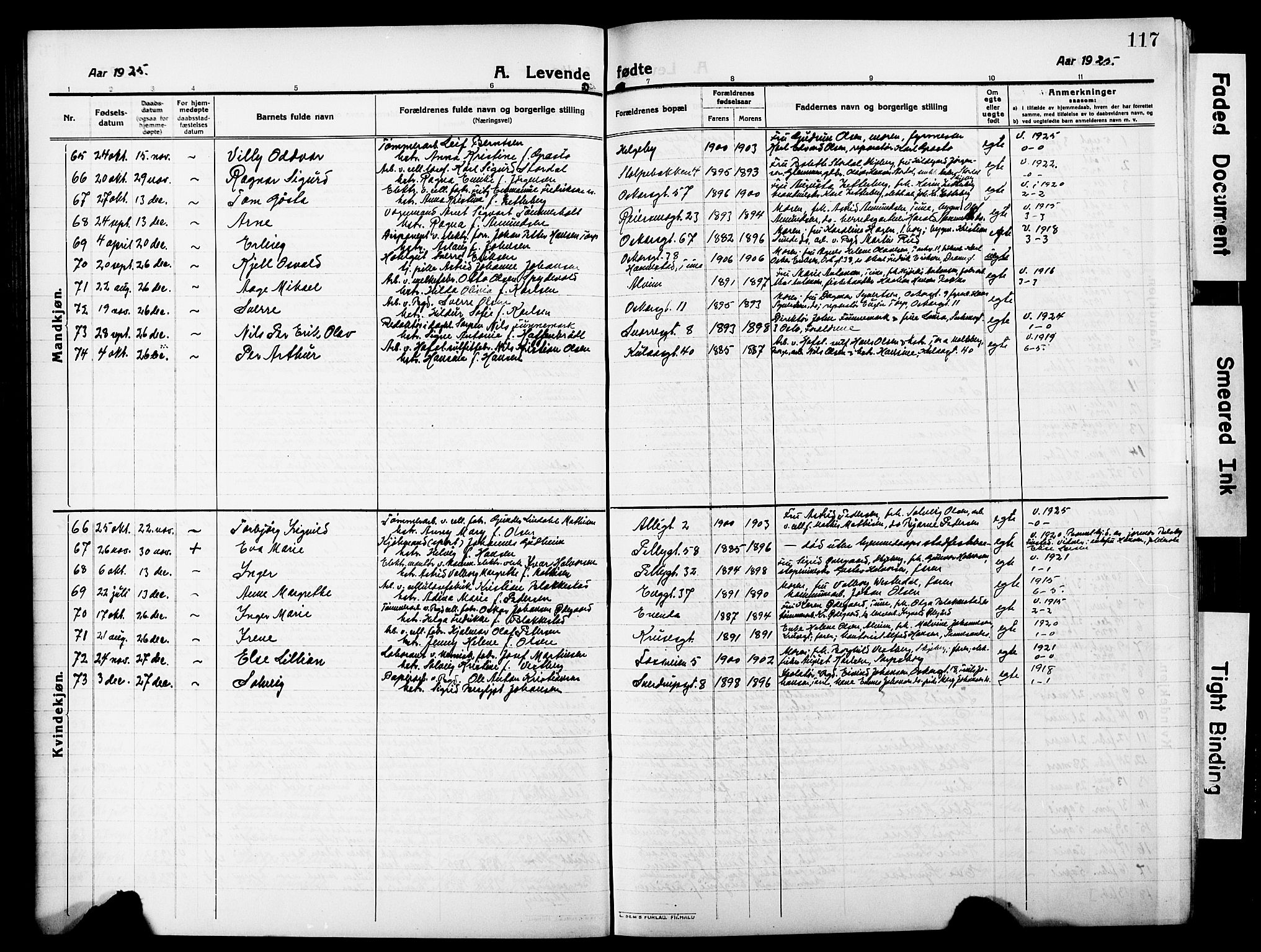 Sarpsborg prestekontor Kirkebøker, AV/SAO-A-2006/G/Ga/L0002: Parish register (copy) no. 2, 1912-1931, p. 117