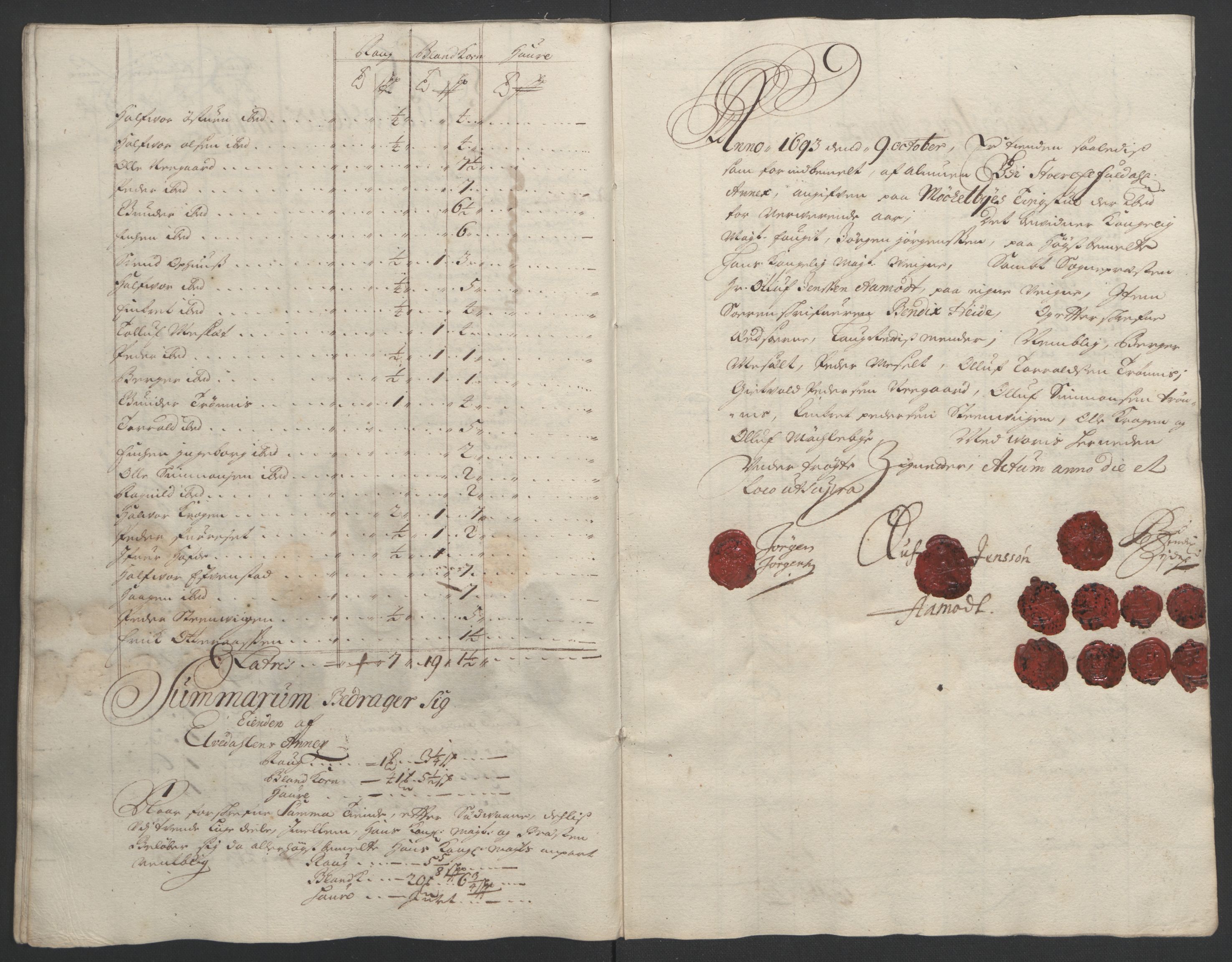 Rentekammeret inntil 1814, Reviderte regnskaper, Fogderegnskap, AV/RA-EA-4092/R13/L0831: Fogderegnskap Solør, Odal og Østerdal, 1693, p. 208