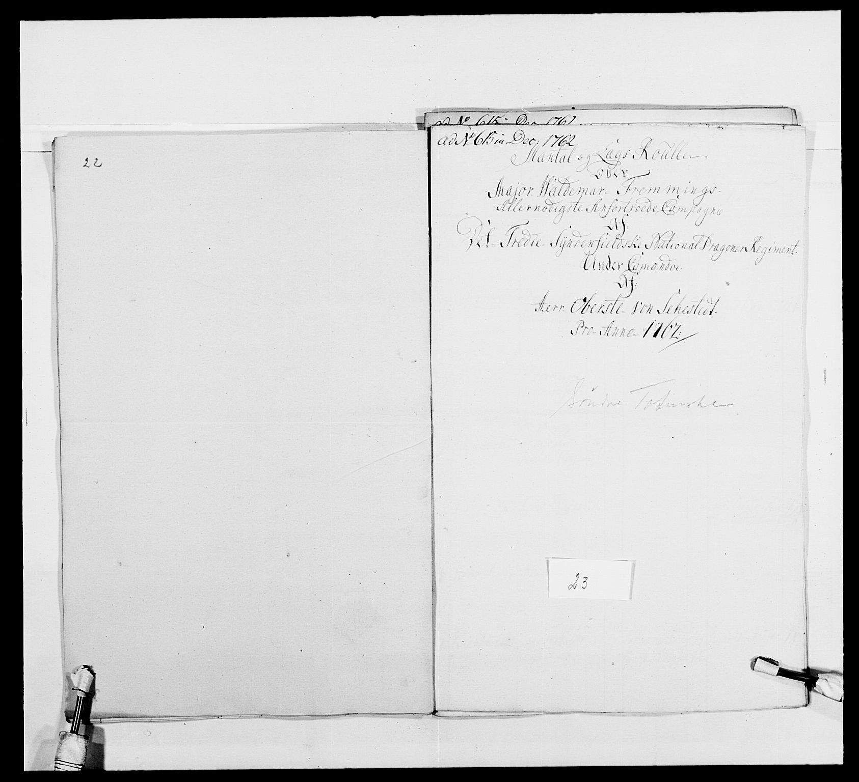 Kommanderende general (KG I) med Det norske krigsdirektorium, AV/RA-EA-5419/E/Ea/L0479b: 3. Sønnafjelske dragonregiment, 1761-1763, p. 190